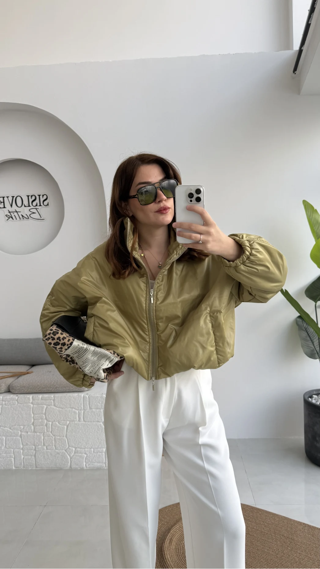 Kısa Şişme Mont - Yeşil - Kod: 9596