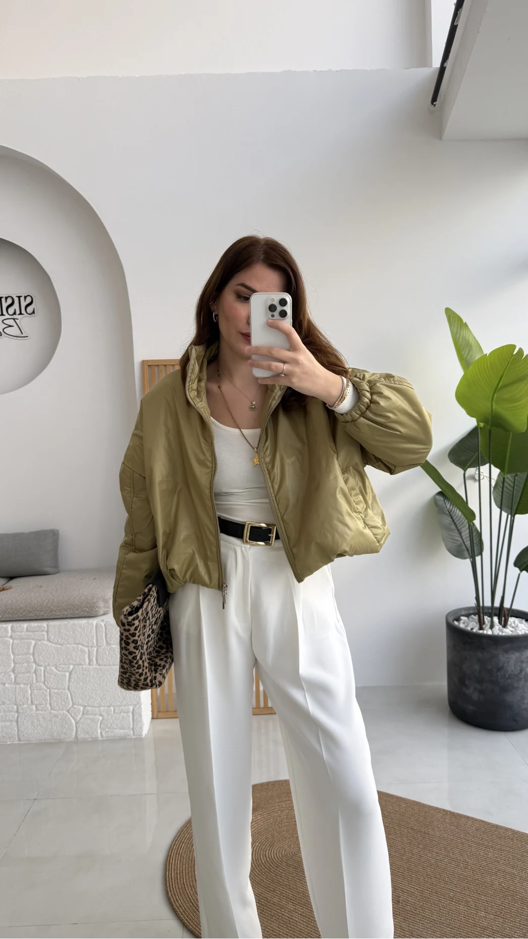 Kısa Şişme Mont - Yeşil - Kod: 9596