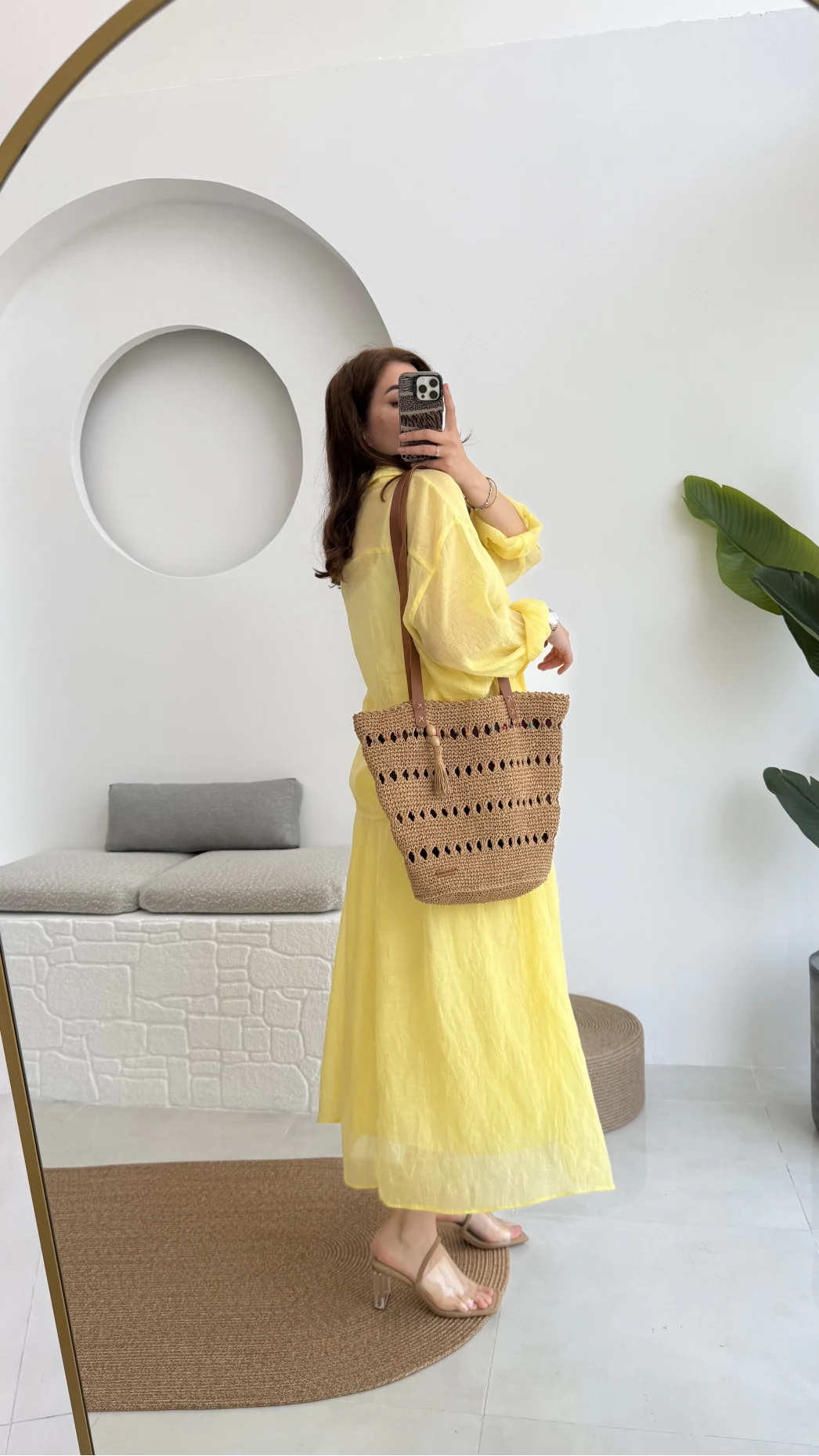 Kloş Etek ve Gömlek Takım Sarı