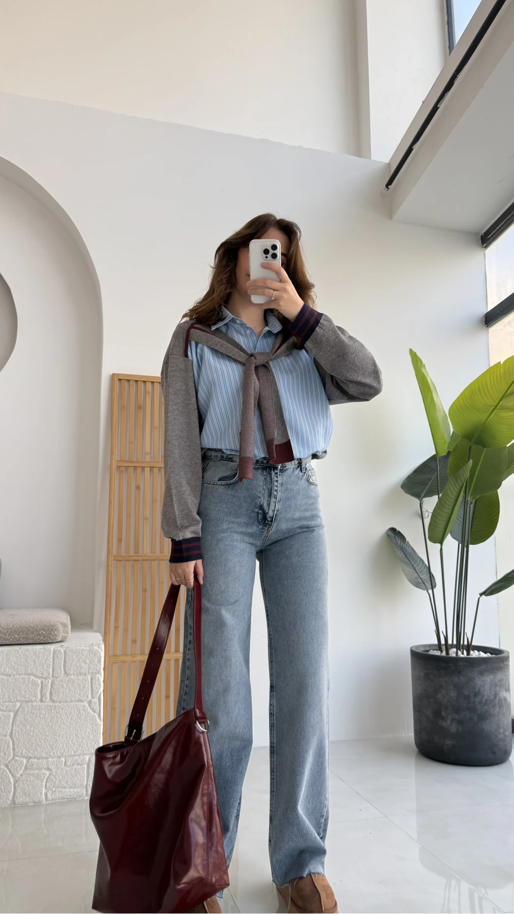 Koyu Mavi Yüksek Bel Denim Jean Pantolon - Kod: 1022