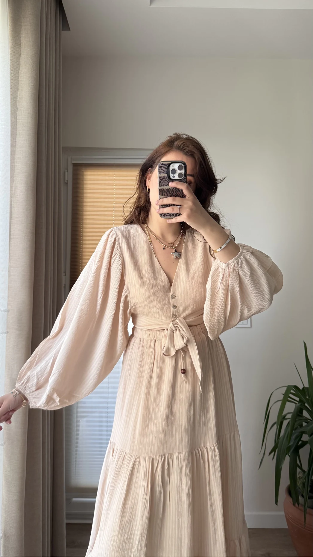 Krem Rengi Etekli Crop Takım