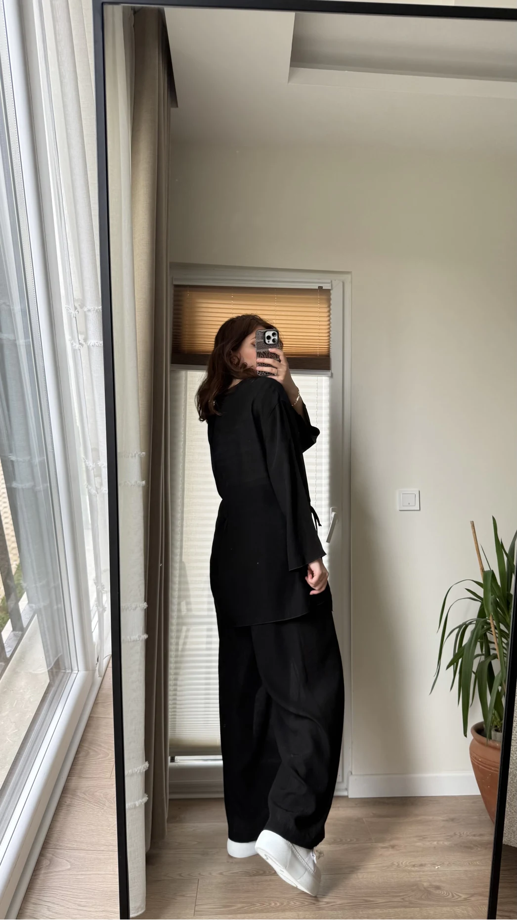 Krinkıl Viskon Kimono Takım Siyah (KOD: 51109)
