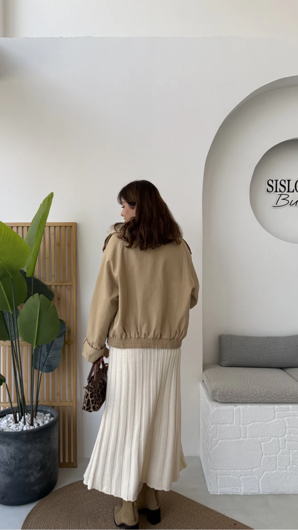 Kürk Yakalı Trençkot - Vizon - Kod: 508232