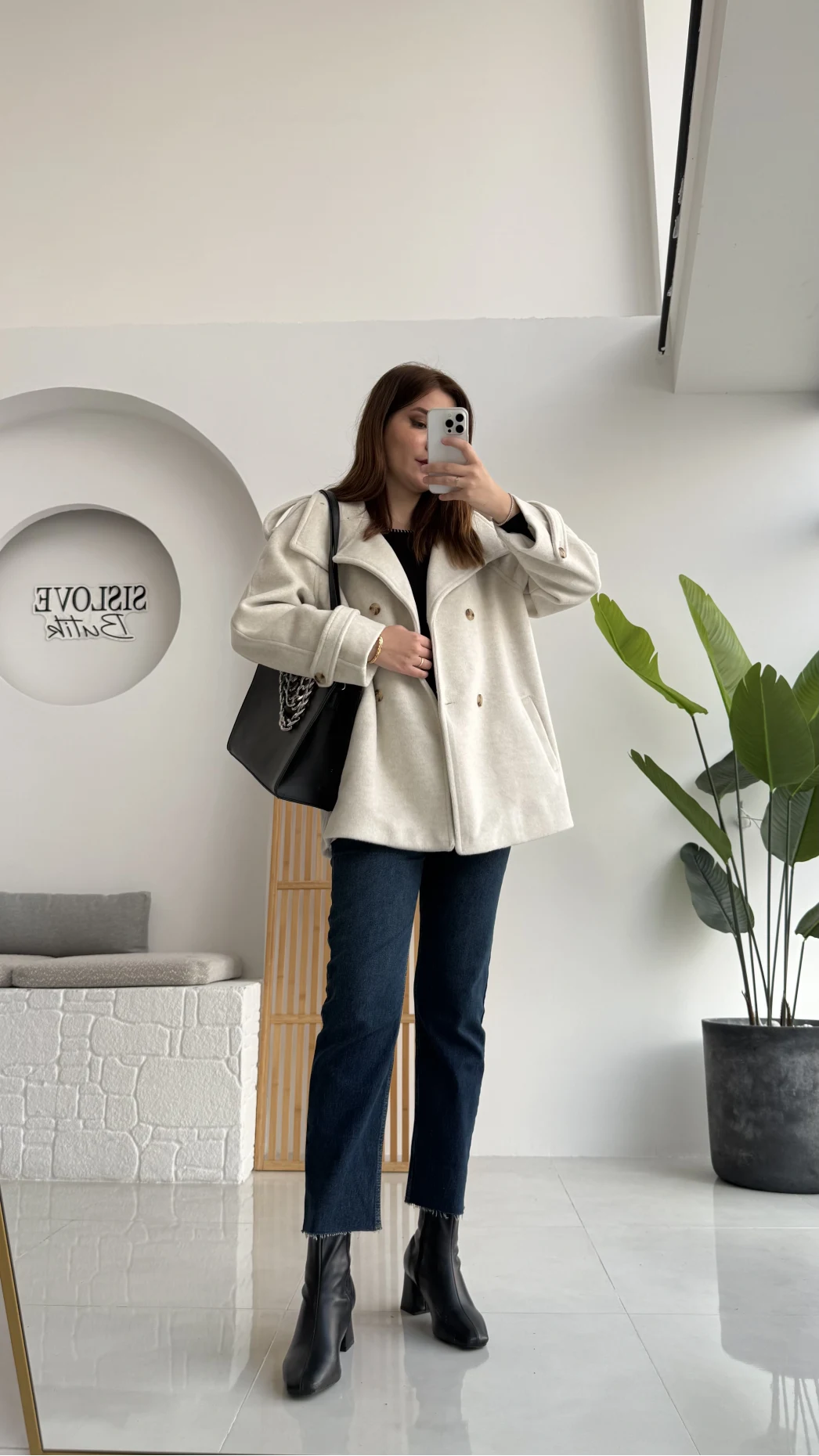 Kuruvaze Kısa Kuşaklı Kaban - Taş - Kod: 7676