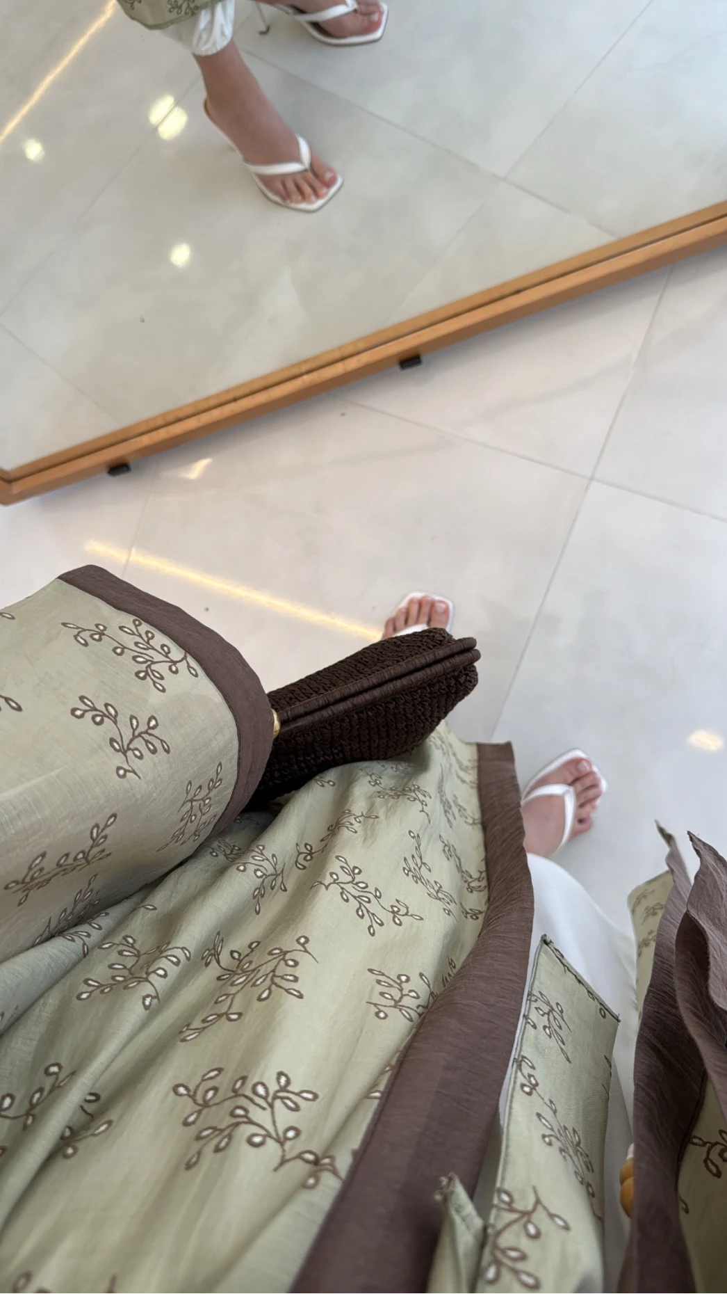 Kuşaklı Nakış İşlemeli Kimono - Adaçayı Yeşil - Kod: 5097