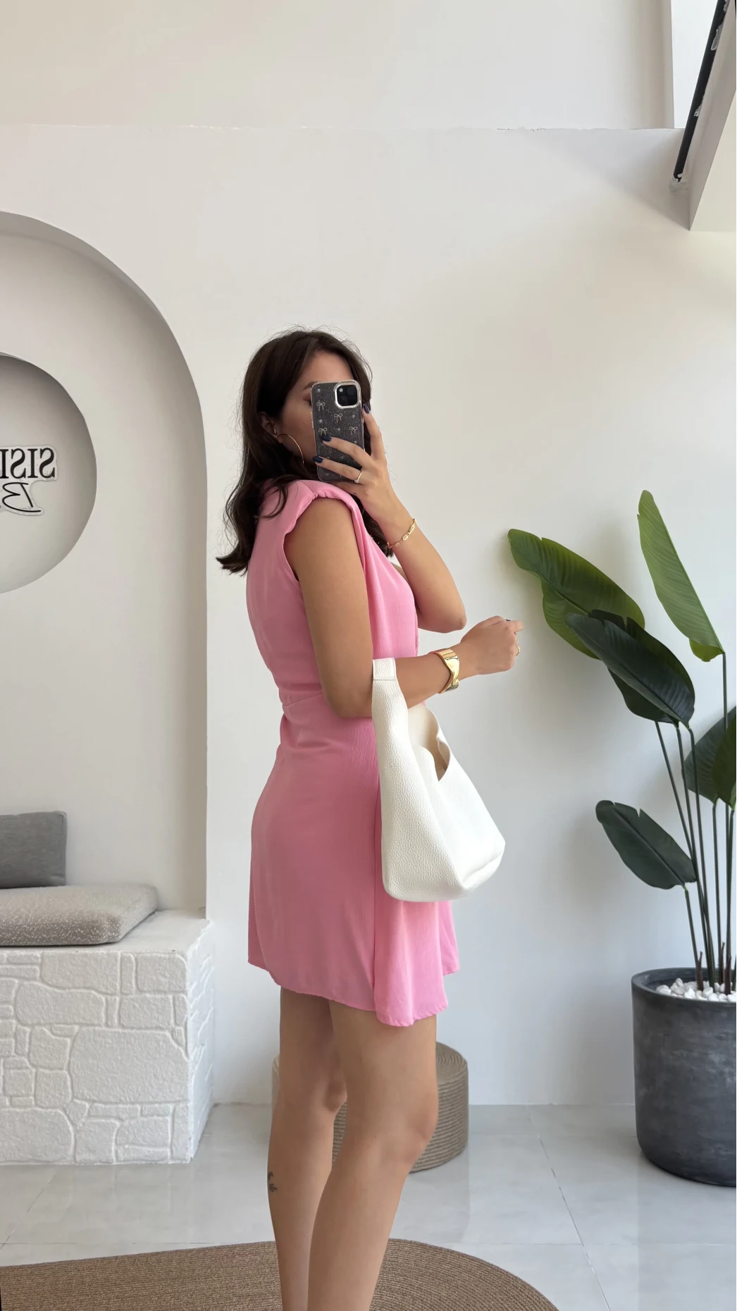 Laura Vatkalı Bürümcük Elbise - Pembe - 6021