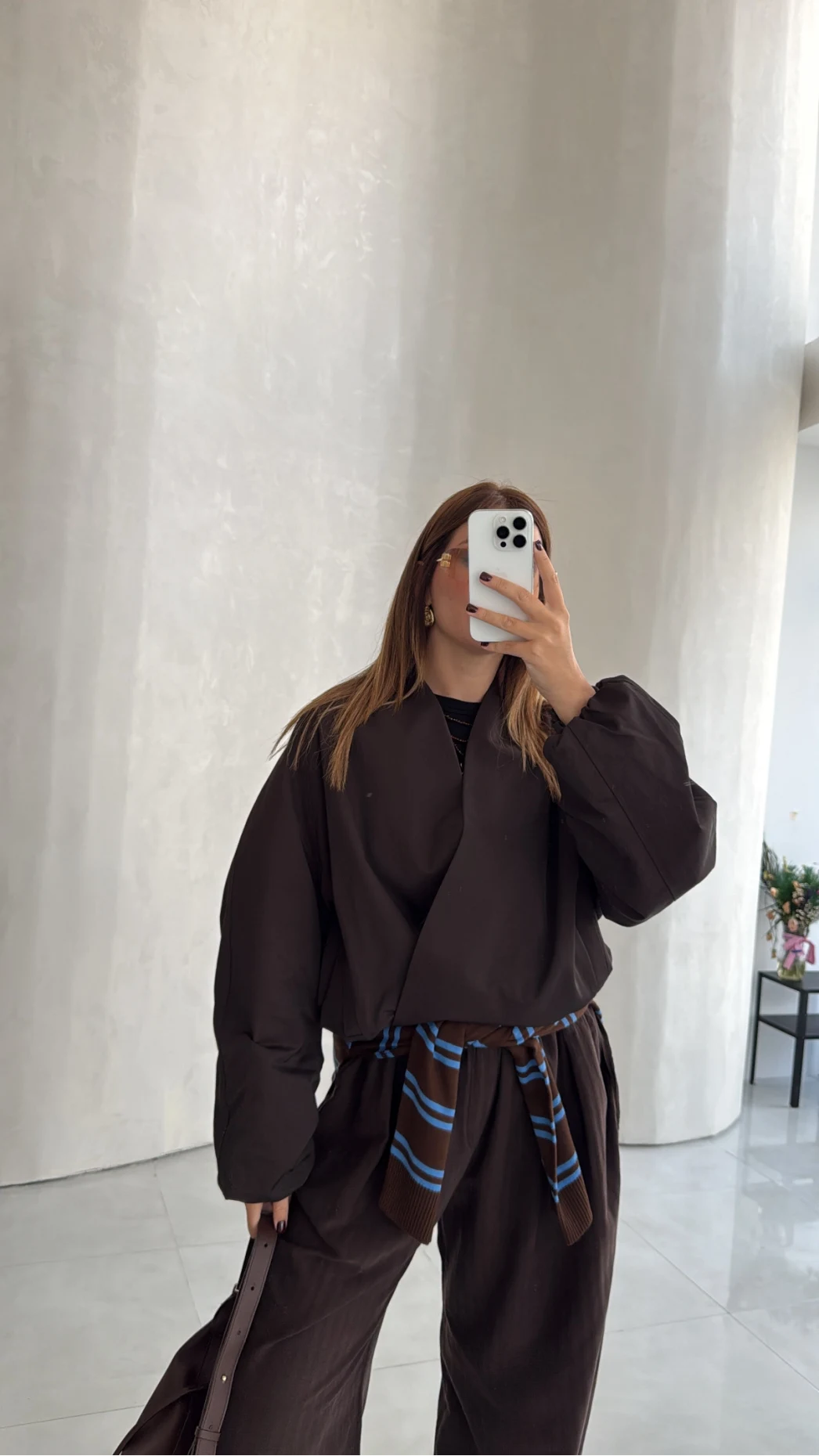 Lauren Kısa Bomber Ceket - Acı Kahve - Kod: 7774