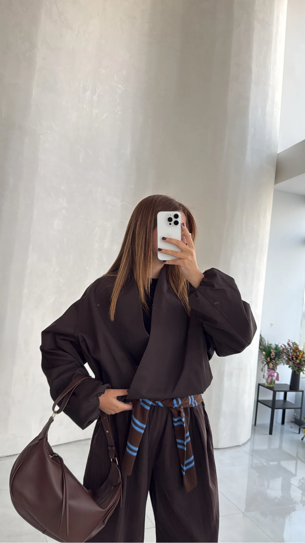 Lauren Kısa Bomber Ceket - Acı Kahve - Kod: 7774