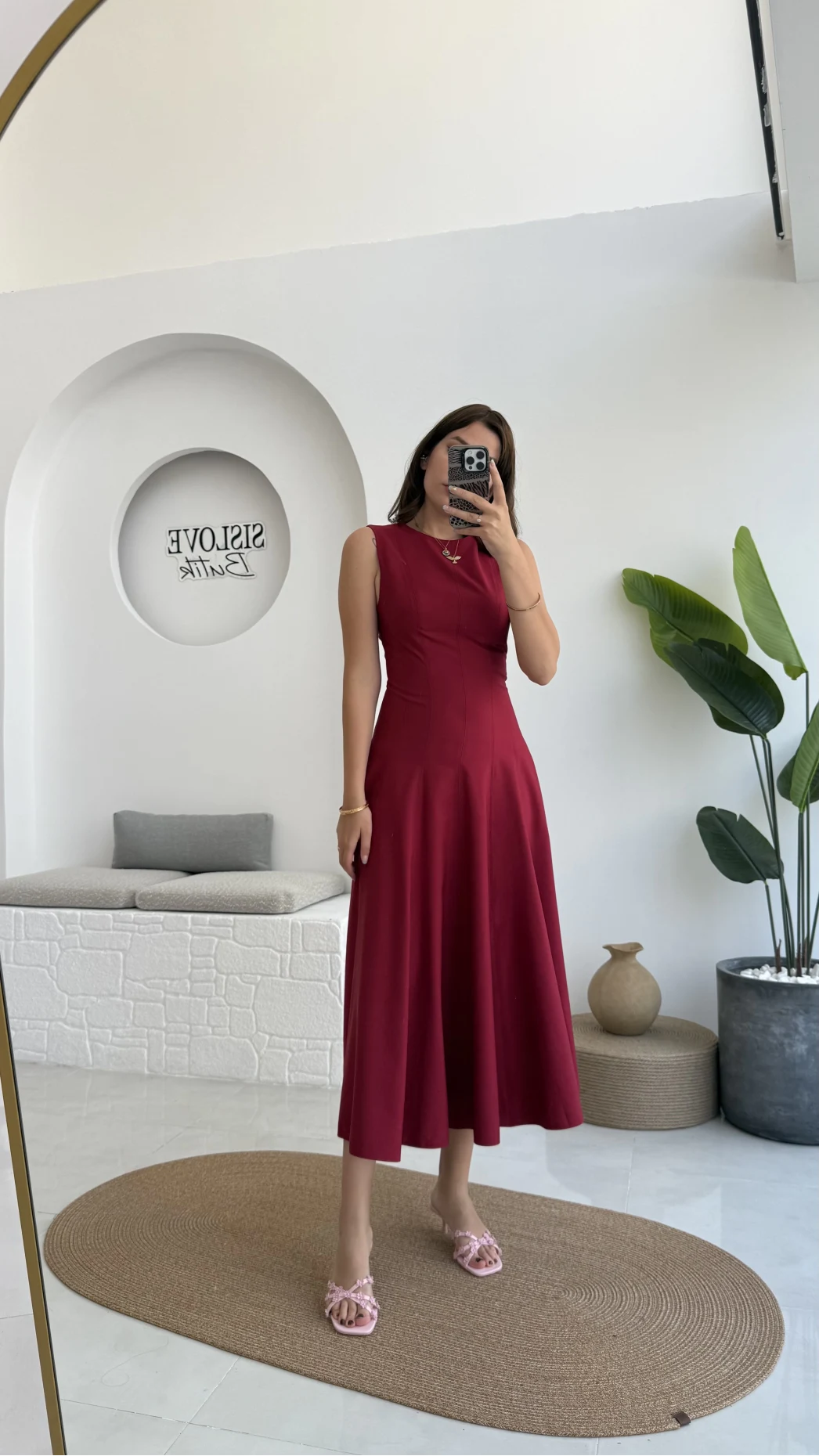 Lav Elbise Bordo - 35431
