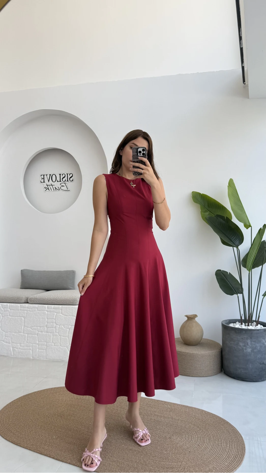 Lav Elbise Bordo - 35431