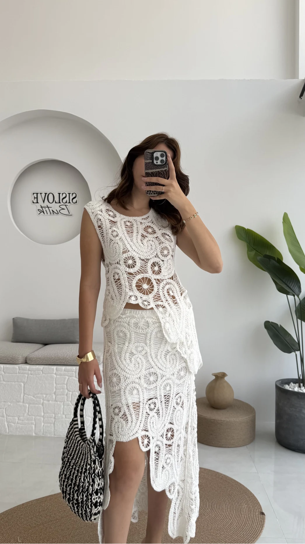 Lavina Dantel Etek Bluz - Kırık Beyaz - 38873