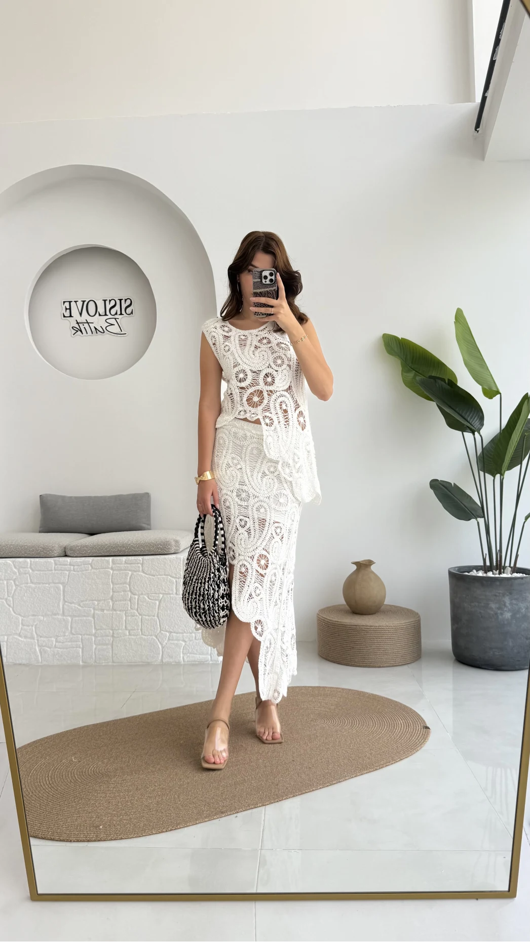 Lavina Dantel Etek Bluz - Kırık Beyaz - 38873