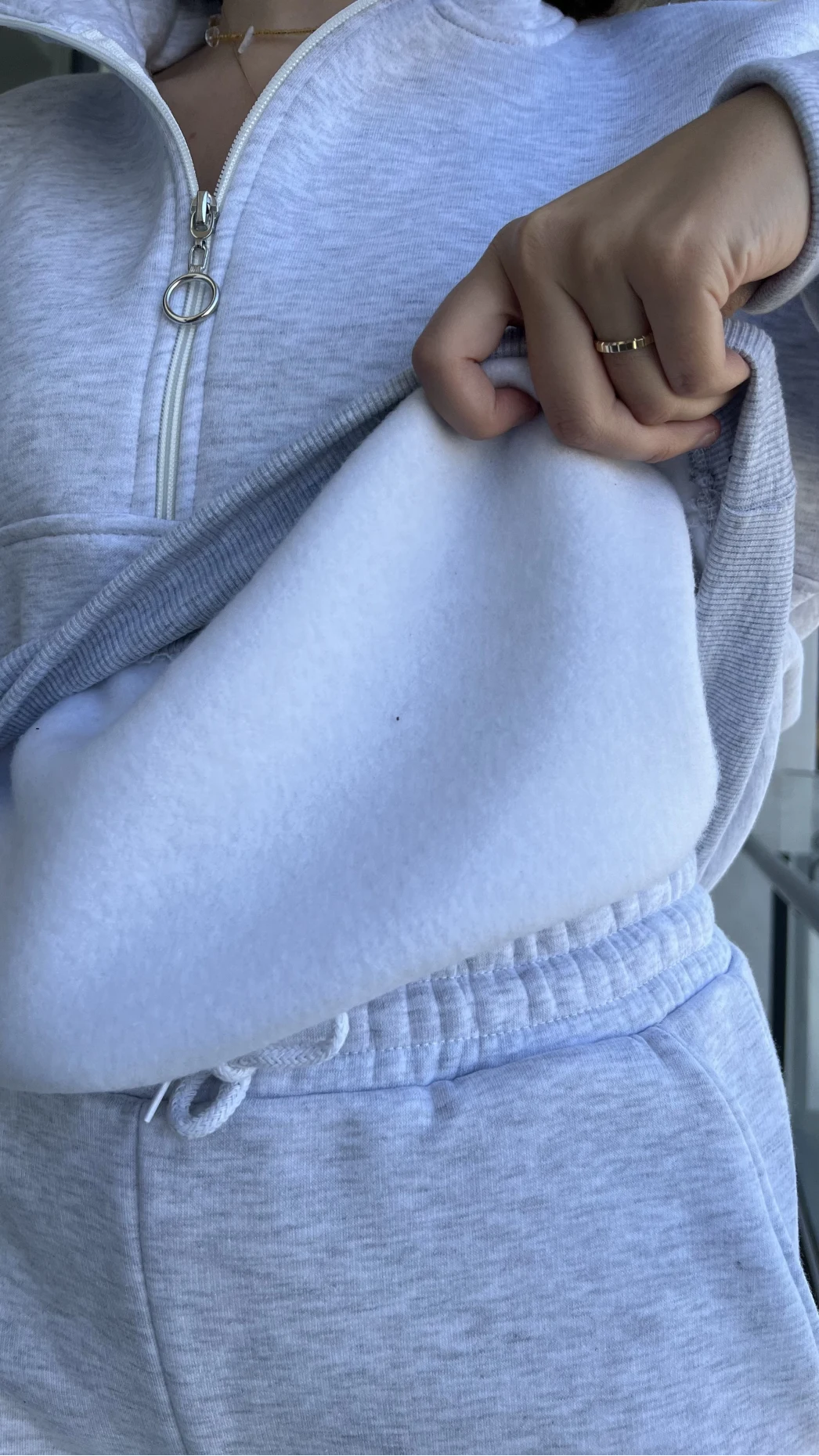 Lawla Gri Fermuarlı Sweat Takım