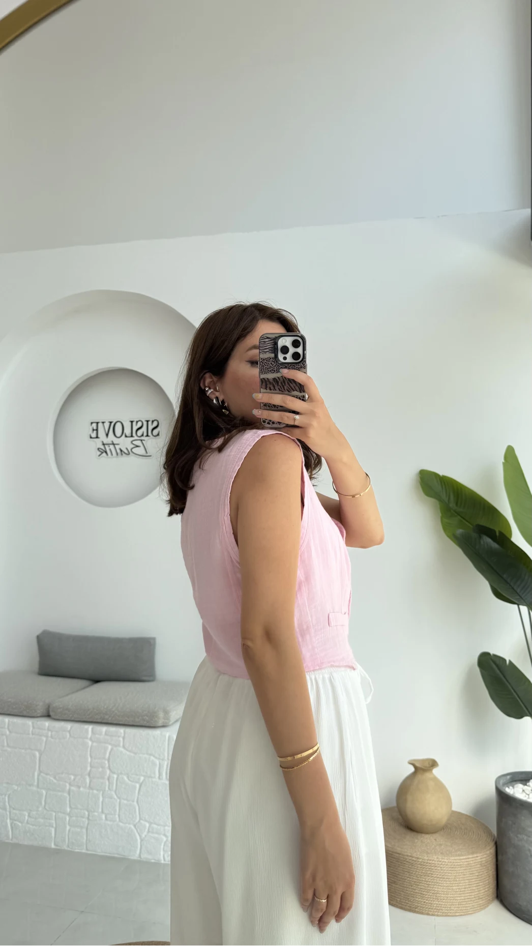 Lemon Düğmeli Kısa Yelek - Pembe