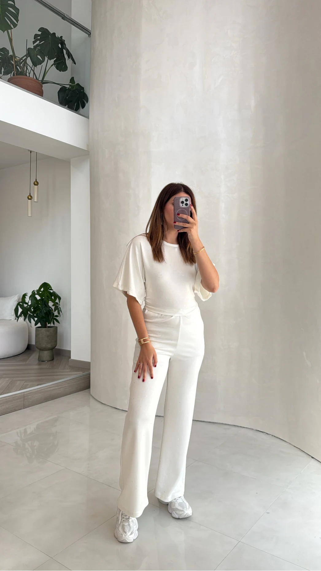 Lena Simli Modal Crop Takım - Ekru - Kod: 4162