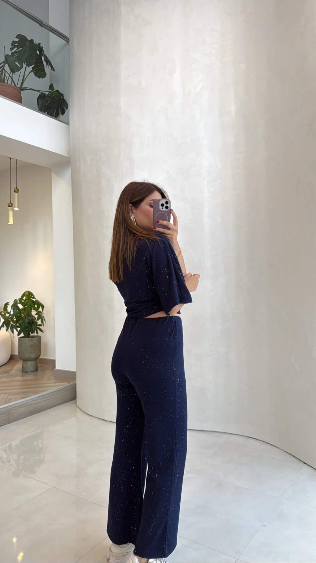 Lena Simli Modal Crop Takım - Lacivert - Kod: 4162