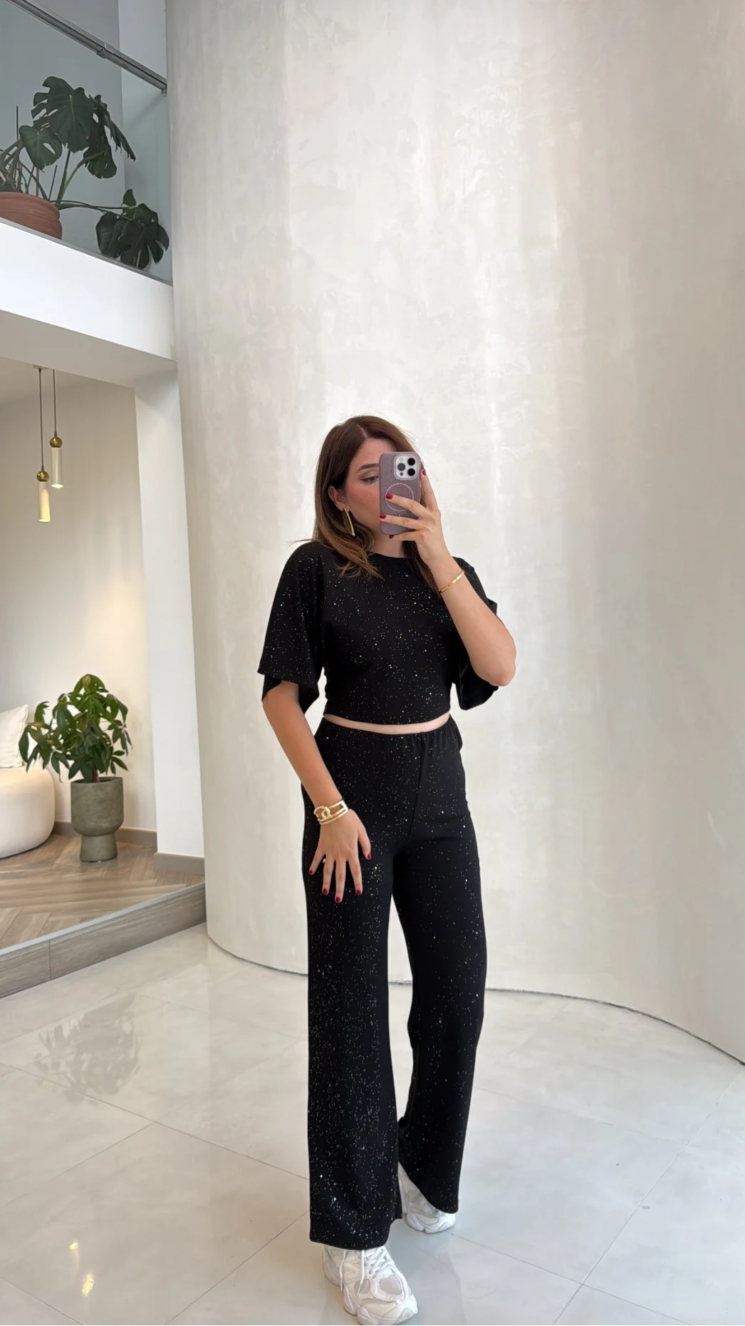 Lena Simli Modal Crop Takım - Siyah - Kod: 4162