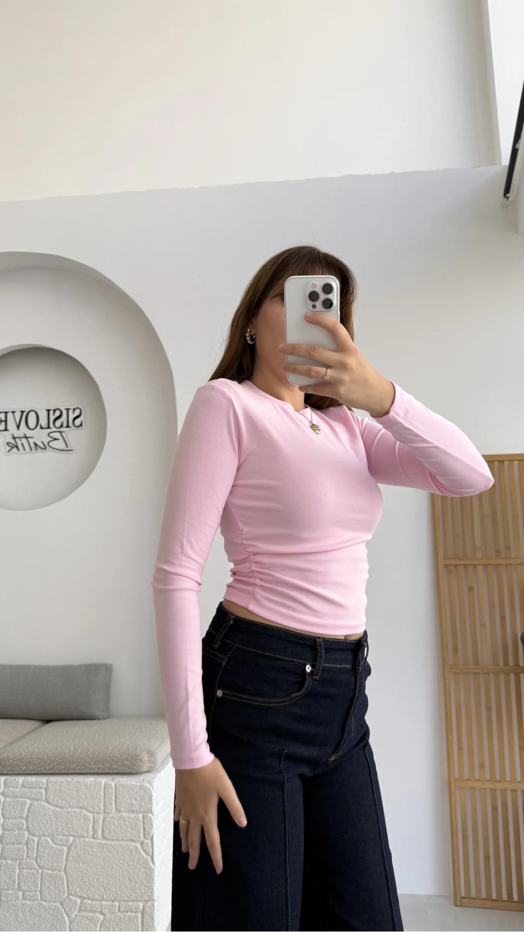 Lena Yanı Büzgülü Likralı Bluz - Pembe