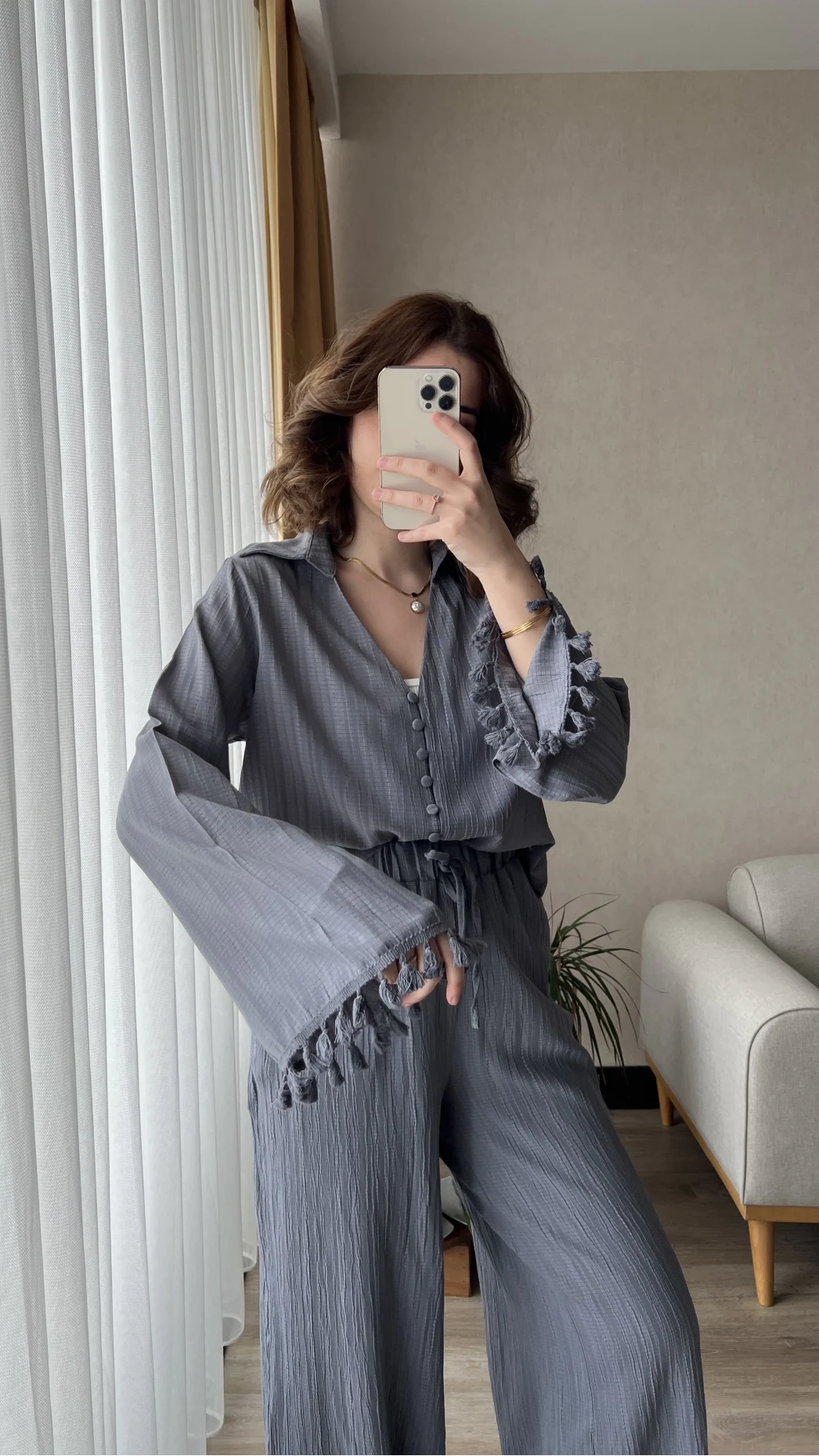 Libby Gofre Antrasit Takım