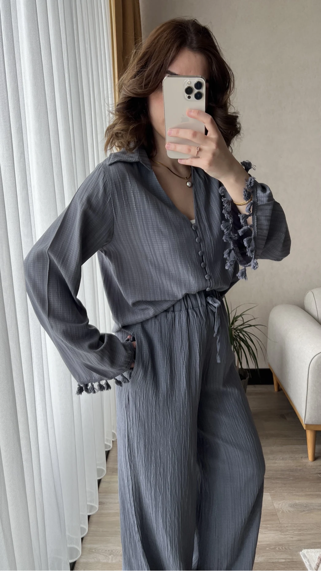 Libby Gofre Antrasit Takım