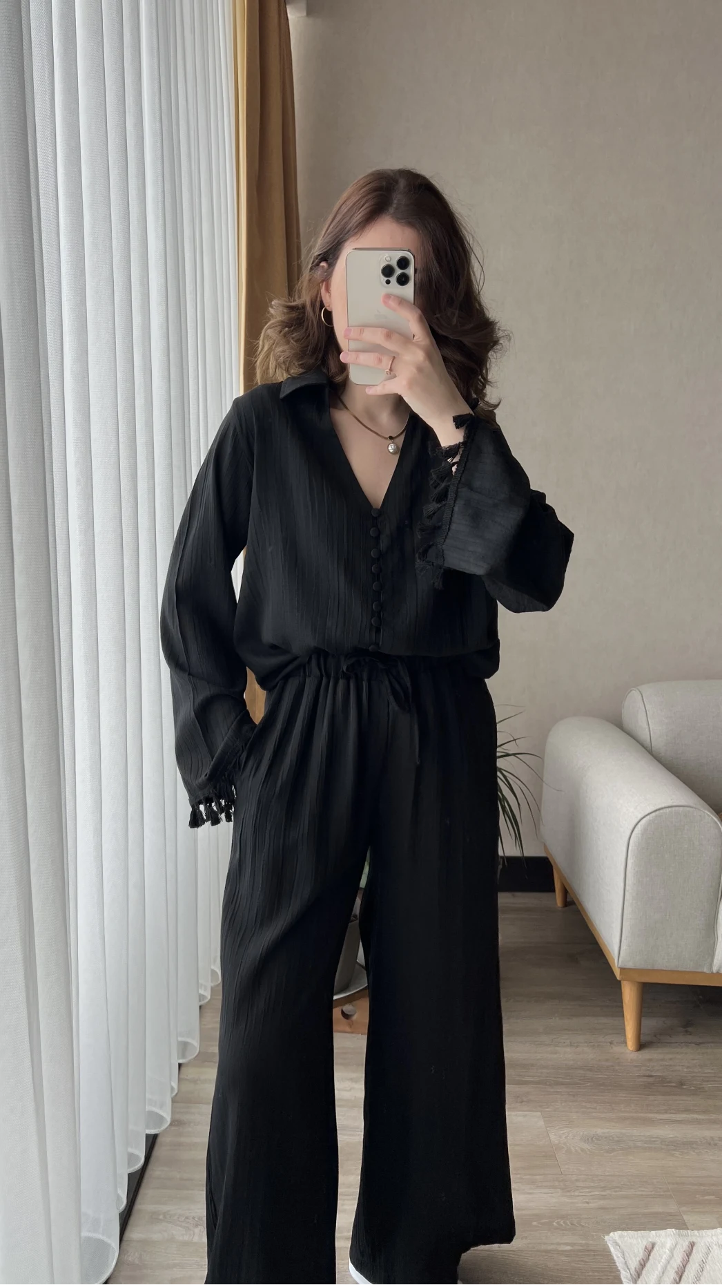 Libby Gofre Siyah Takım