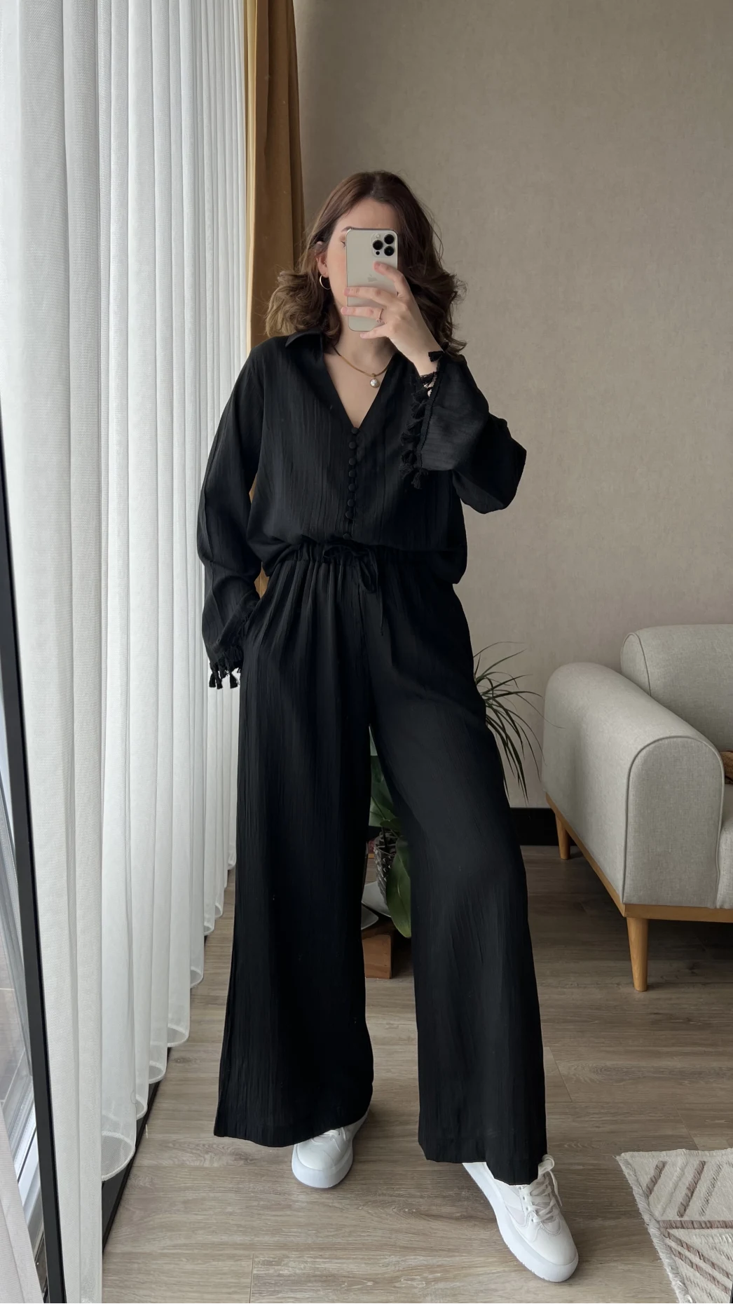 Libby Gofre Siyah Takım