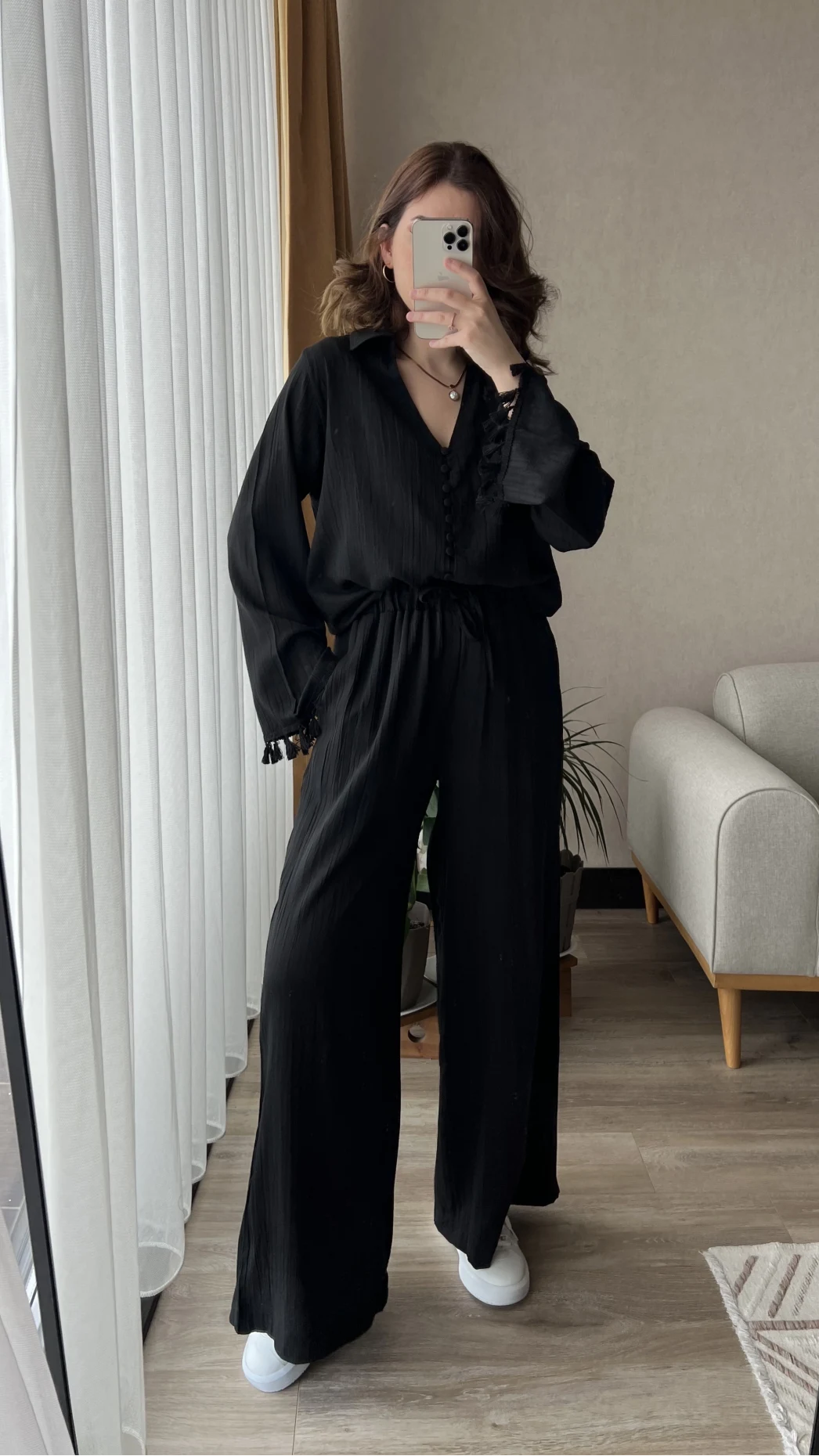 Libby Gofre Siyah Takım