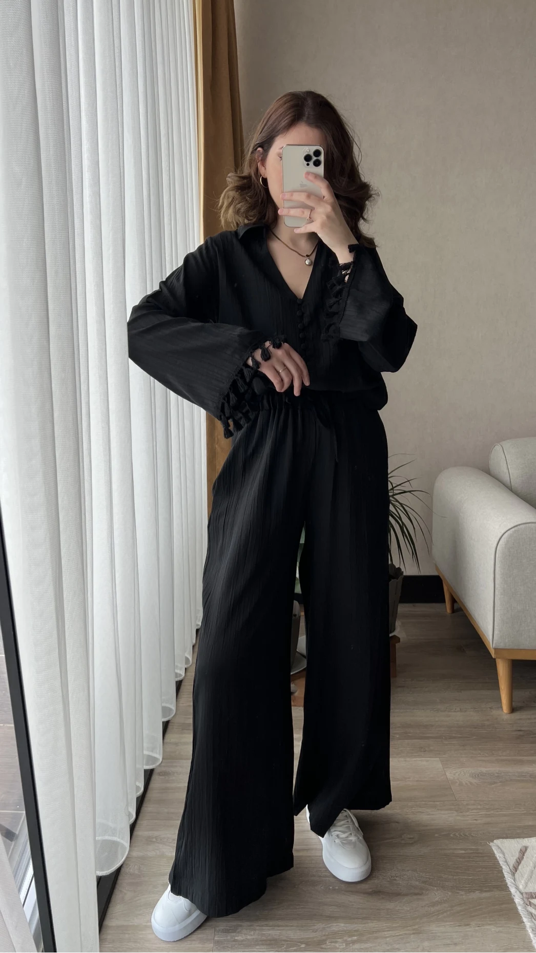 Libby Gofre Siyah Takım