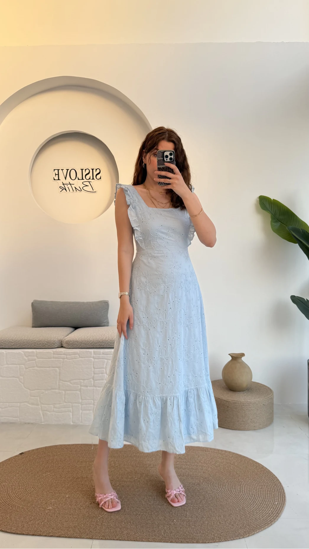 Limo Brode Elbise - Mavi