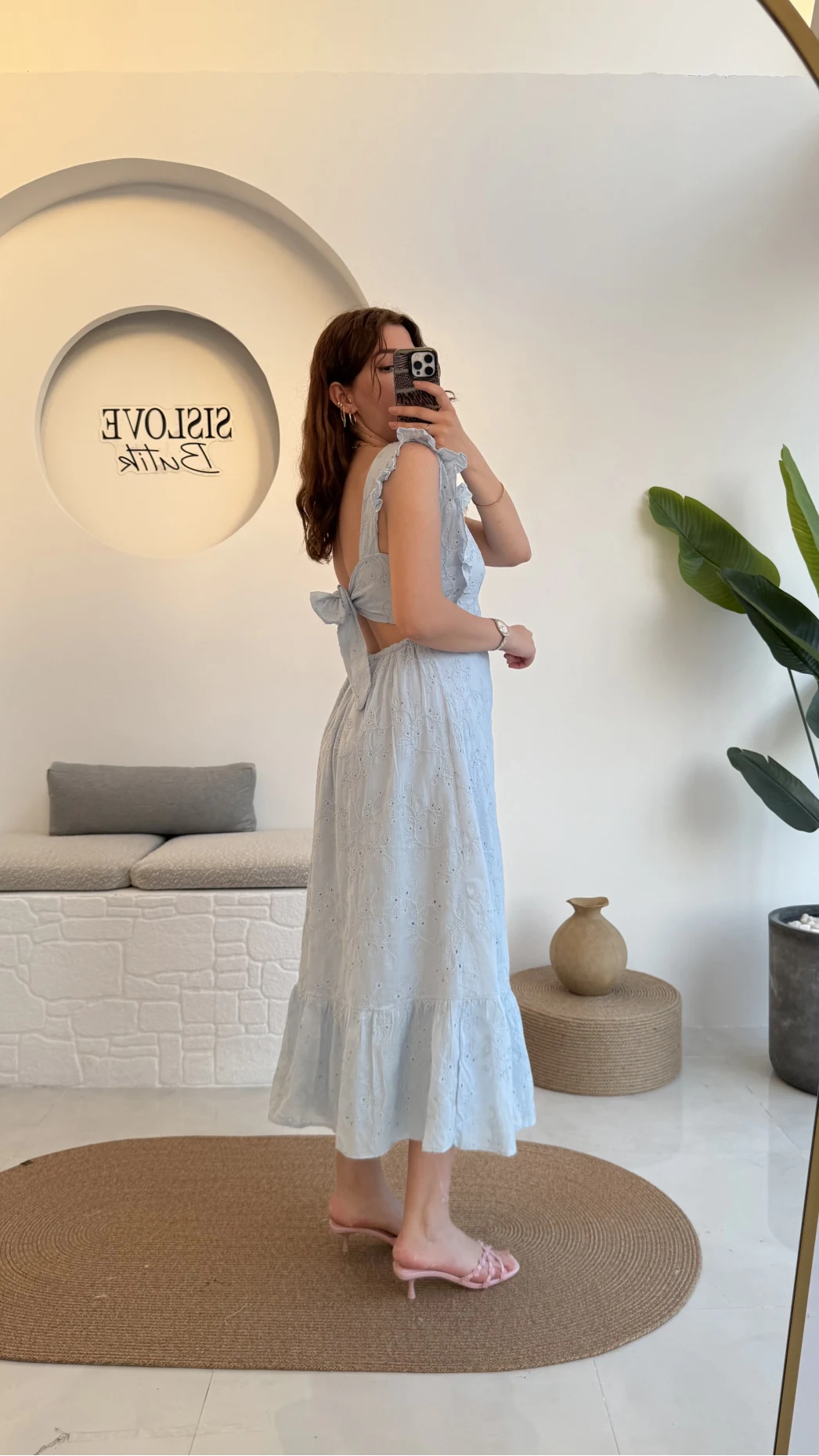 Limo Brode Elbise - Mavi