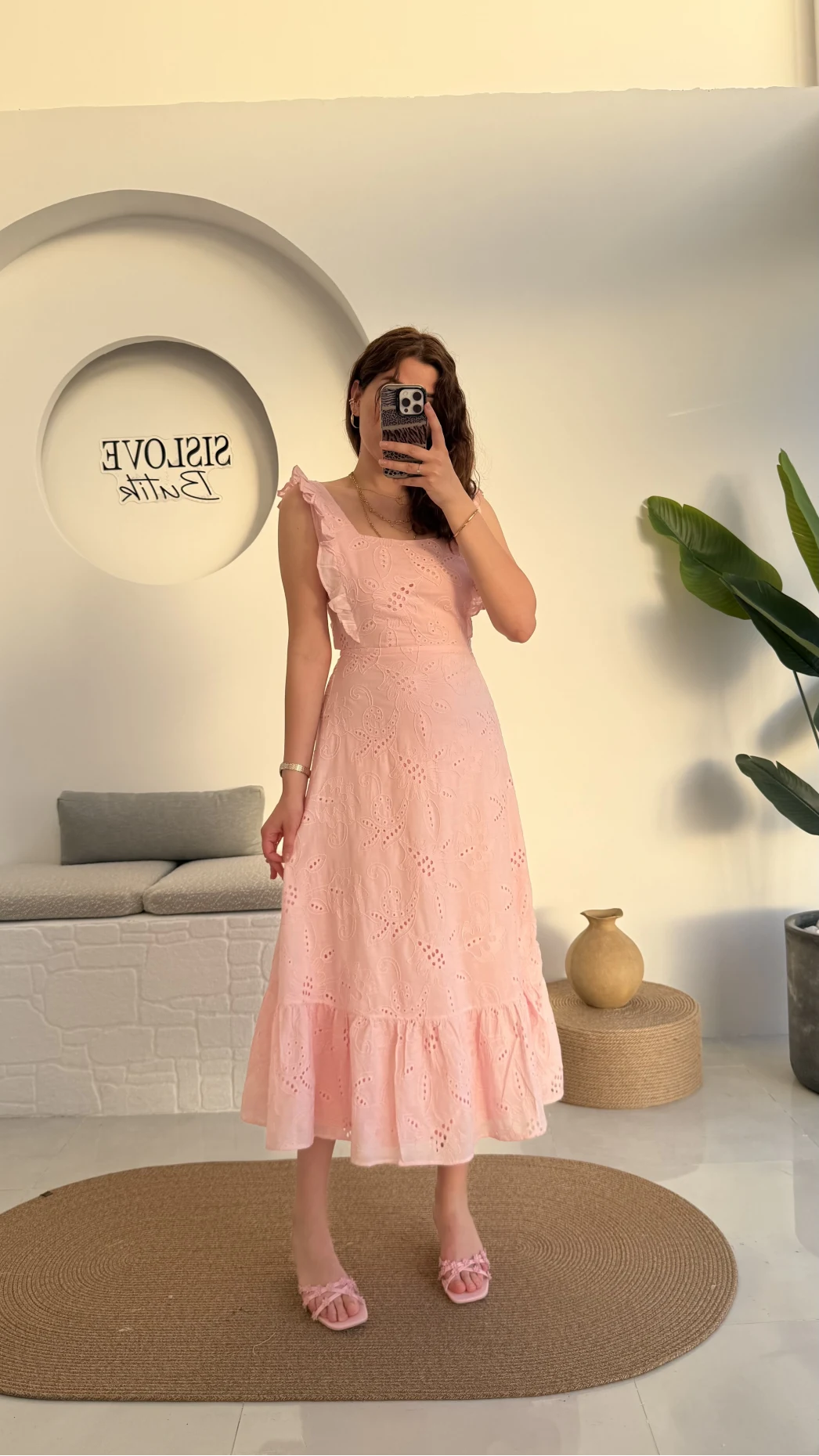 Limo Brode Elbise - Pembe