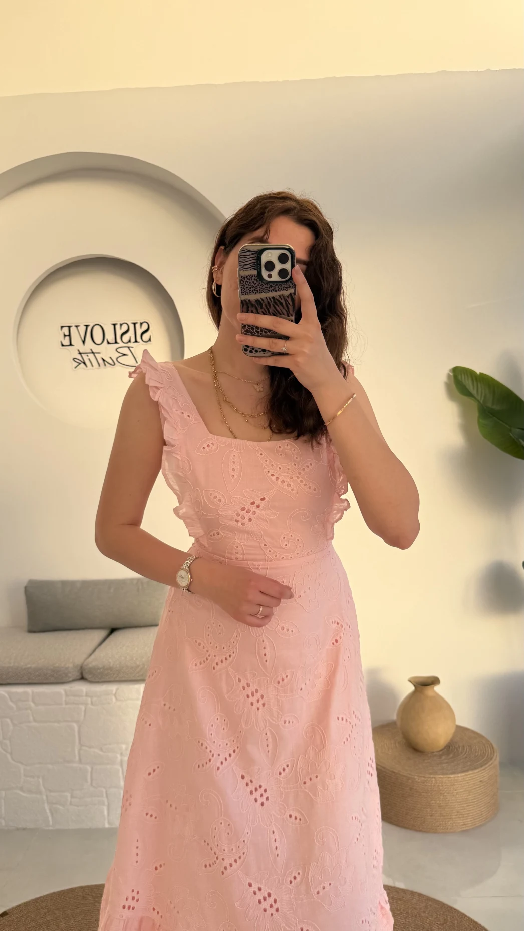 Limo Brode Elbise - Pembe