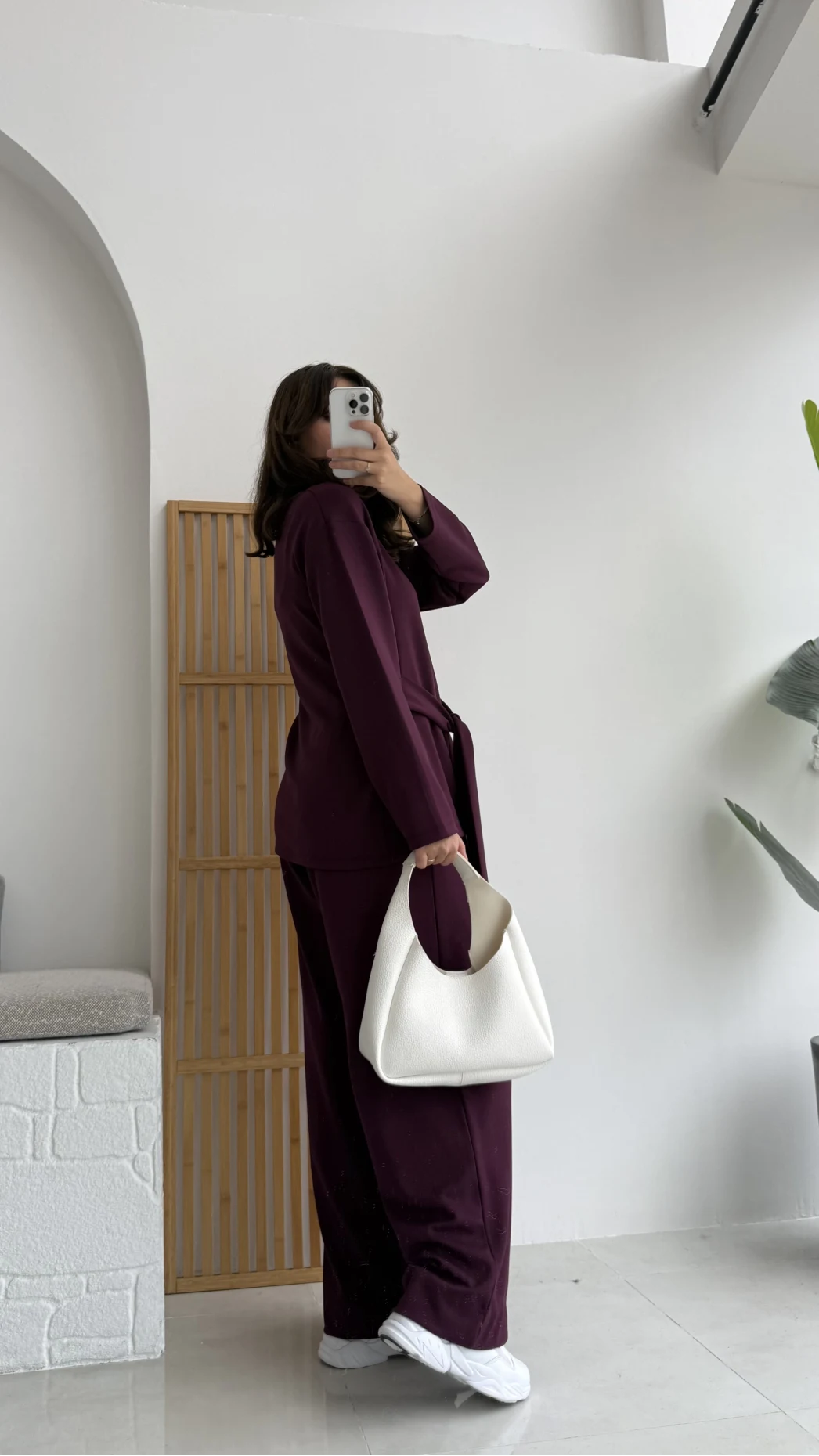 Liona Kuşaklı Modal Takım Bordo
