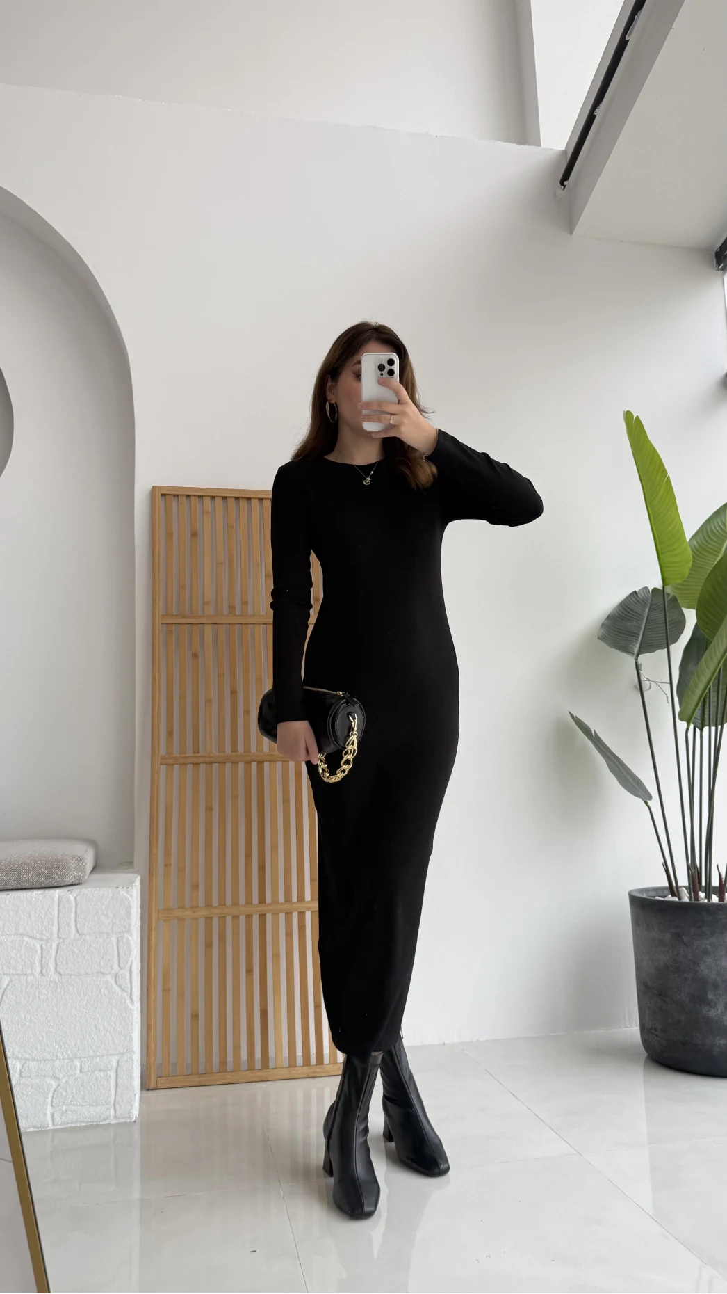 Livya Triko Elbise - Acı Kahve - Kod: 258585