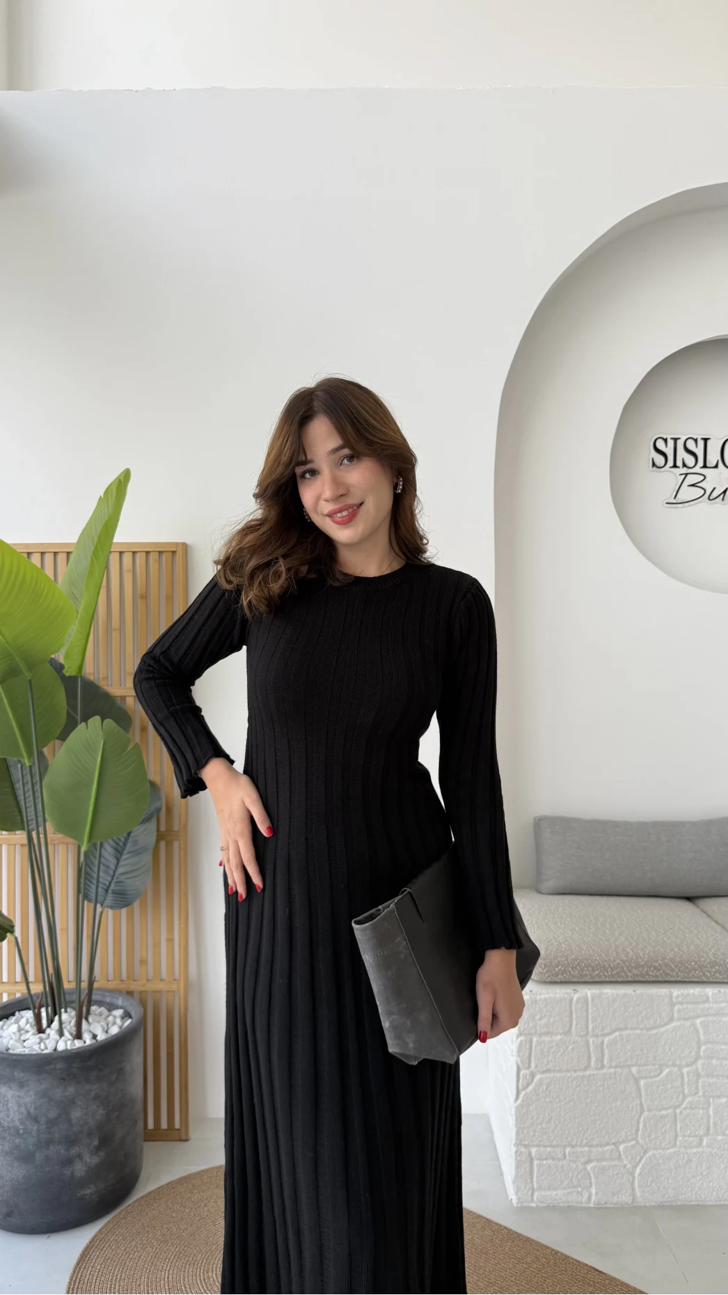 Livya Triko Elbise - Siyah - Kod: 258585