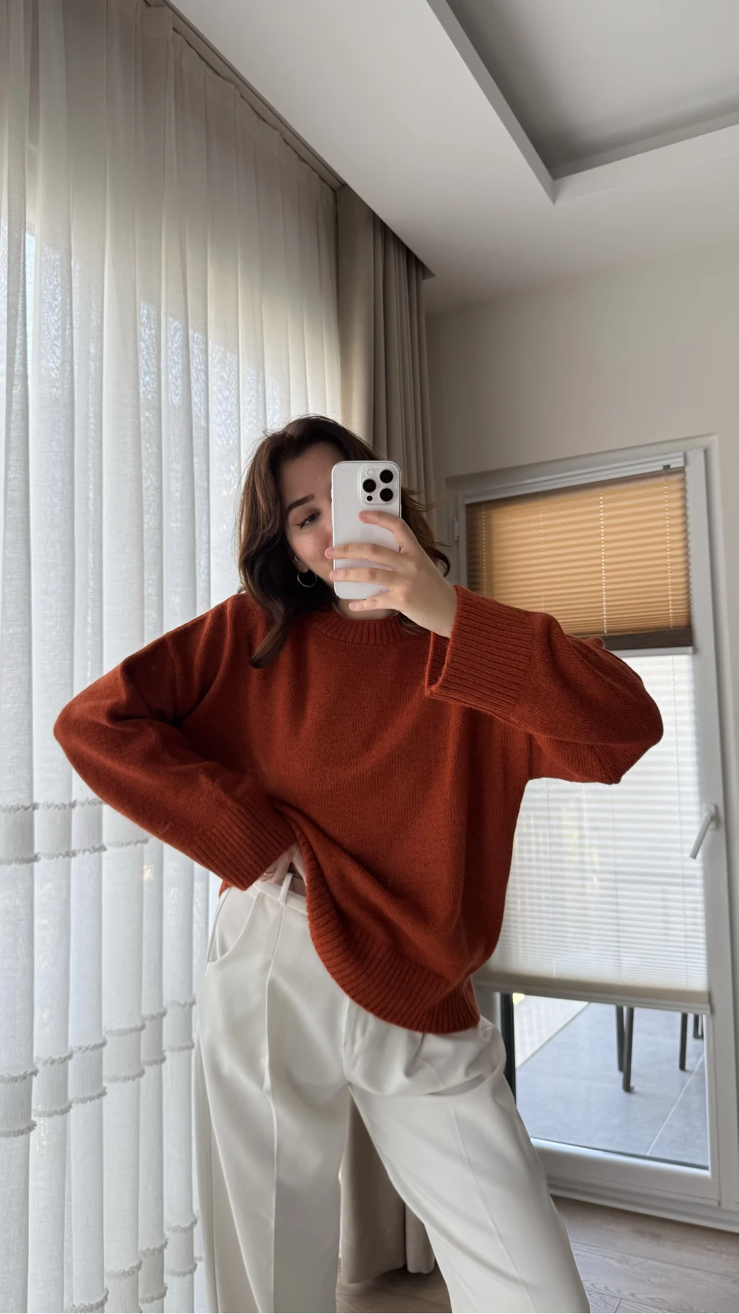 Liza Bisiklet Yaka Kazak Kiremit