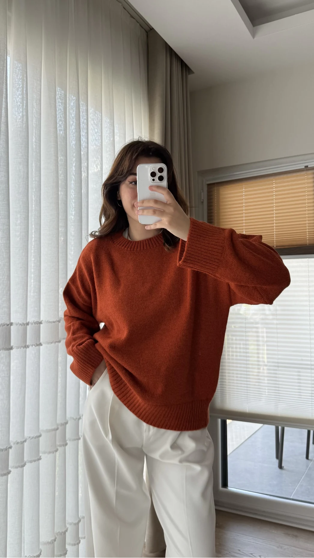 Liza Bisiklet Yaka Kazak Kiremit