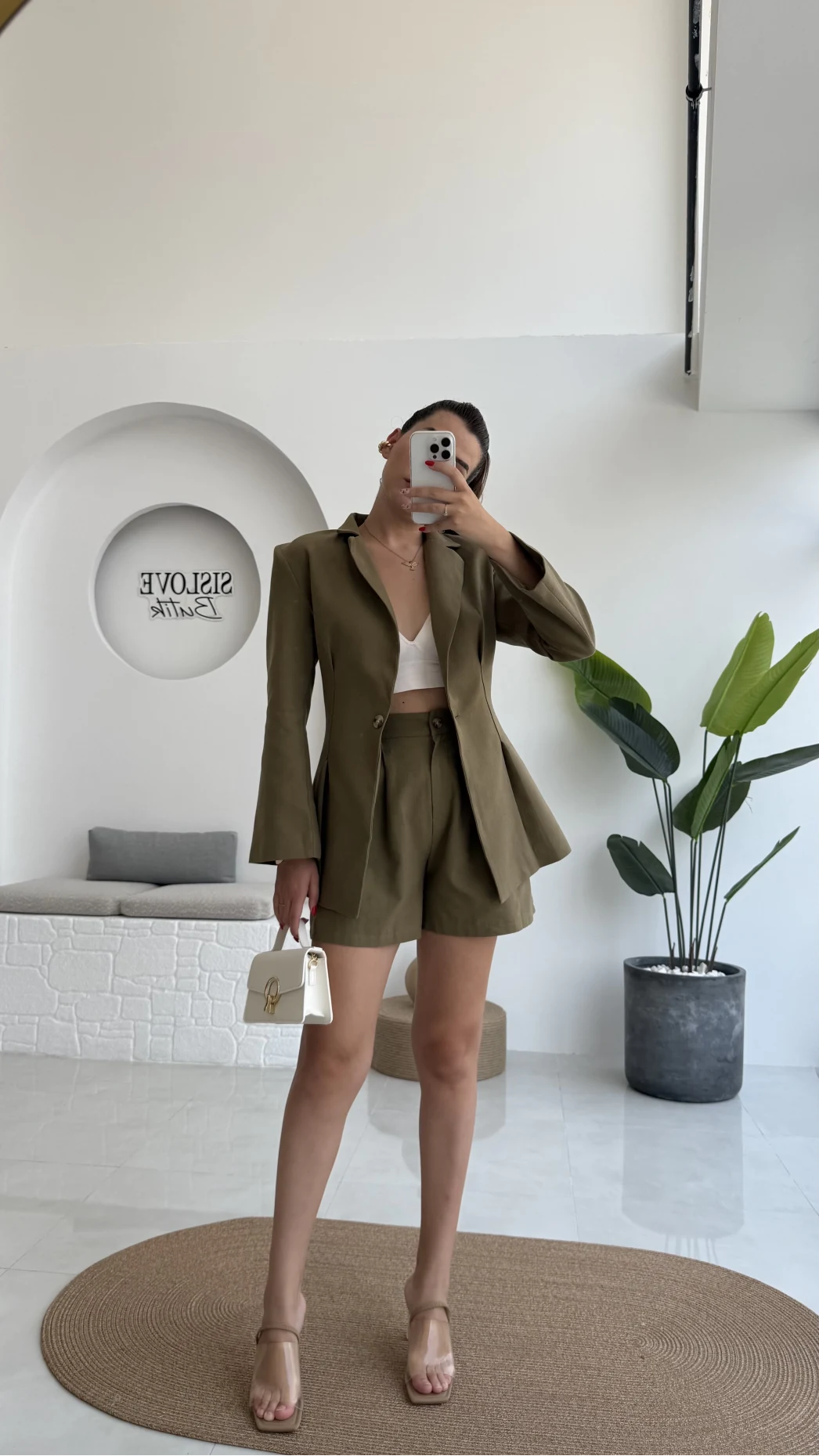 Loli Blazer Ceket Şort Takım - Haki - 0431