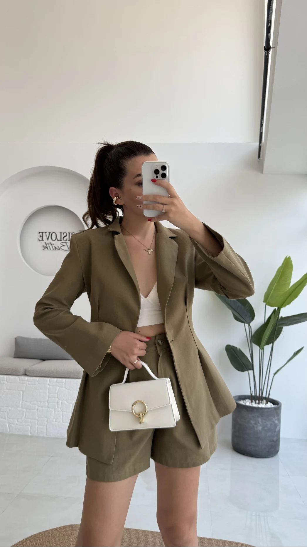 Loli Blazer Ceket Şort Takım - Haki - 0431