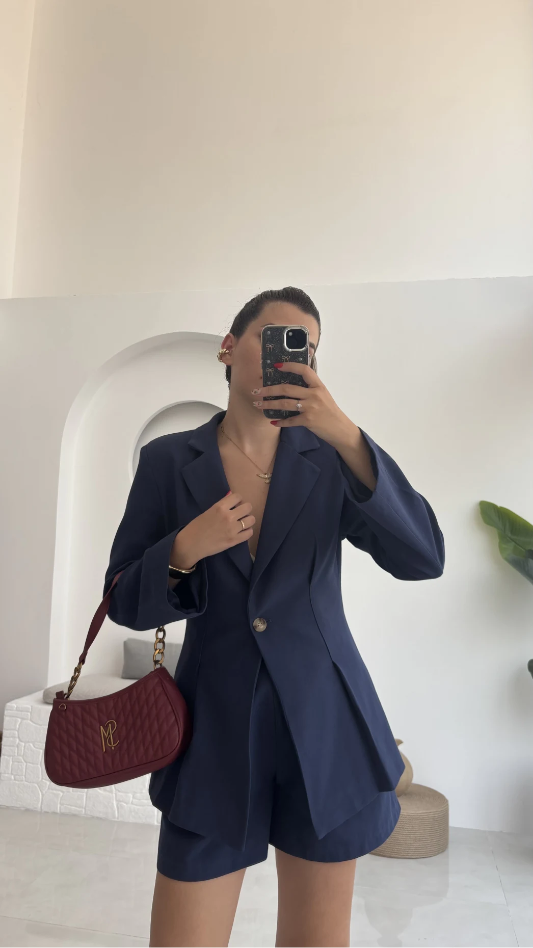 Loli Blazer Ceket Şort Takım - Lacivert - 0431