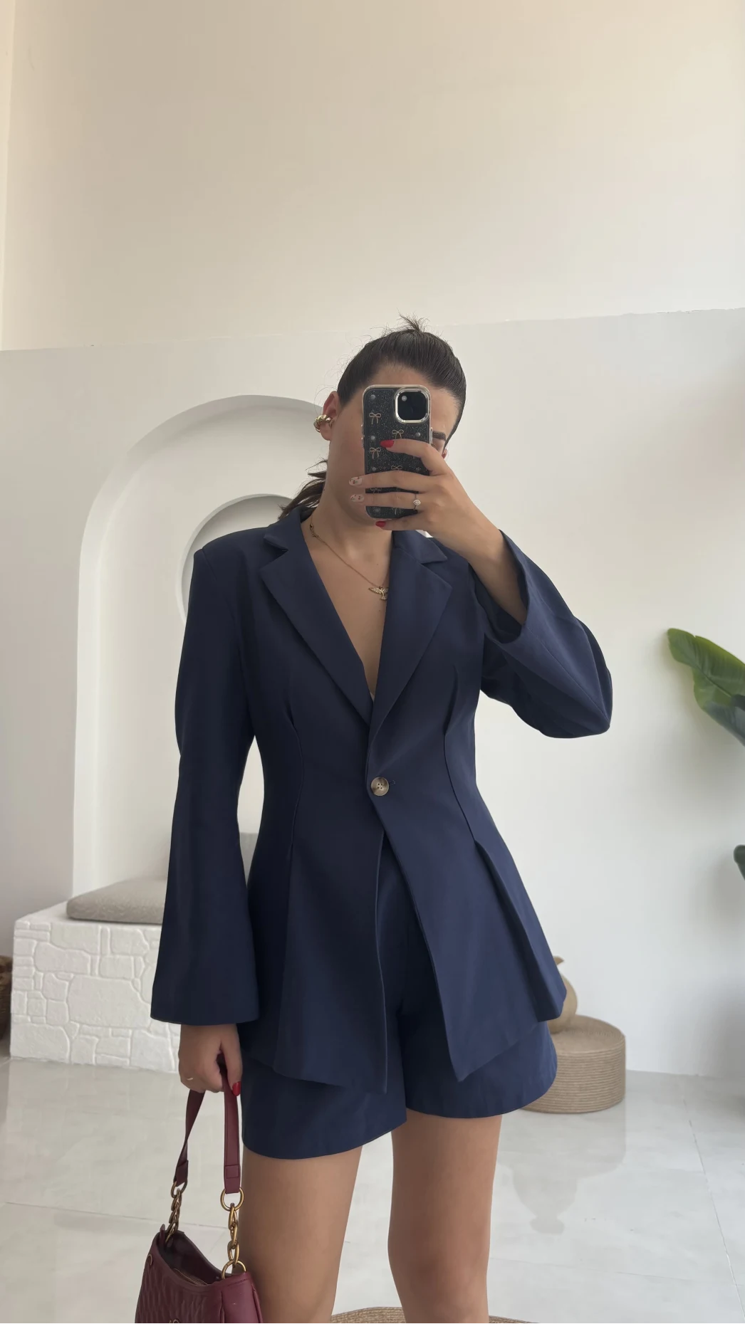Loli Blazer Ceket Şort Takım - Lacivert - 0431