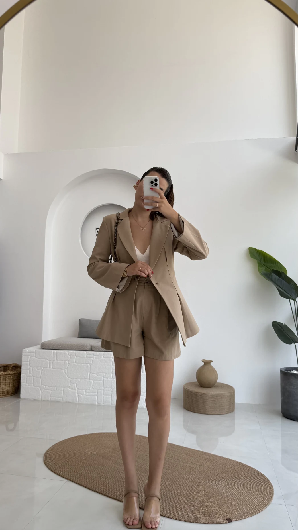 Loli Blazer Ceket Şort Takım - Vizon - 0431