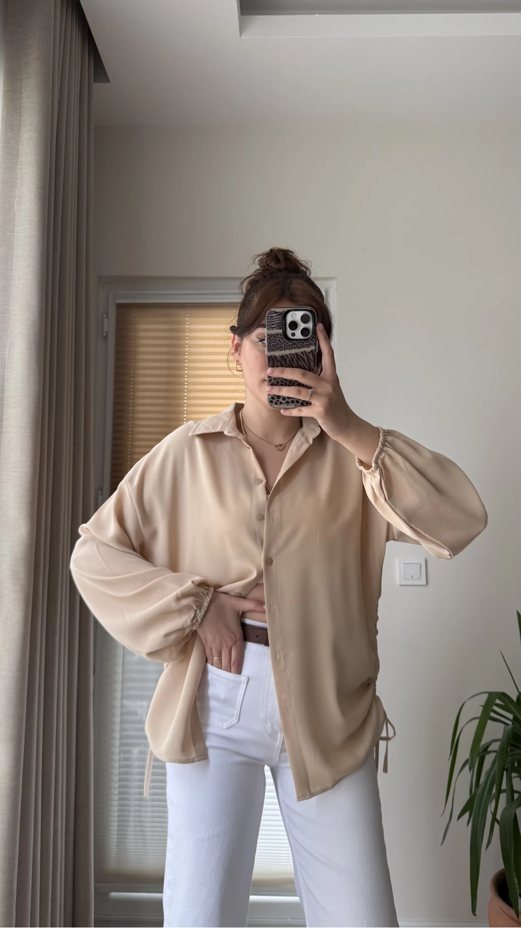 Lolo Büzgülü Gömlek Krem