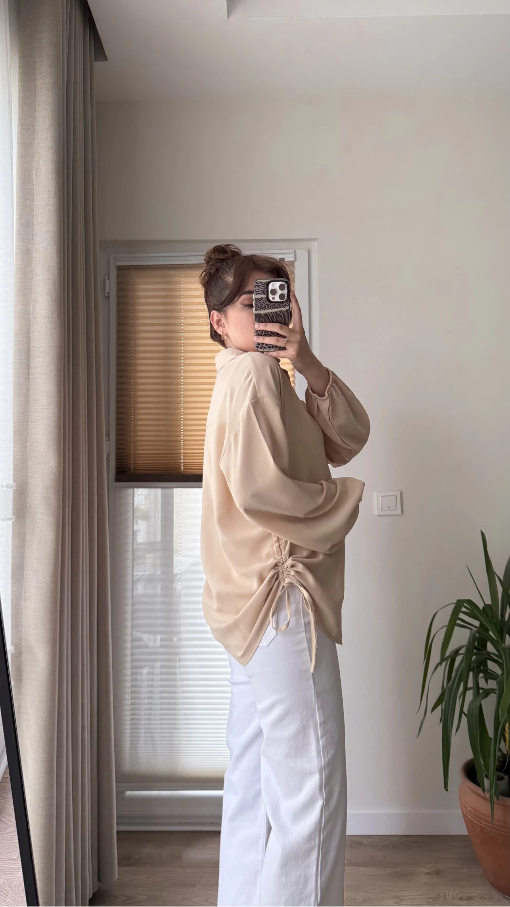 Lolo Büzgülü Gömlek Krem