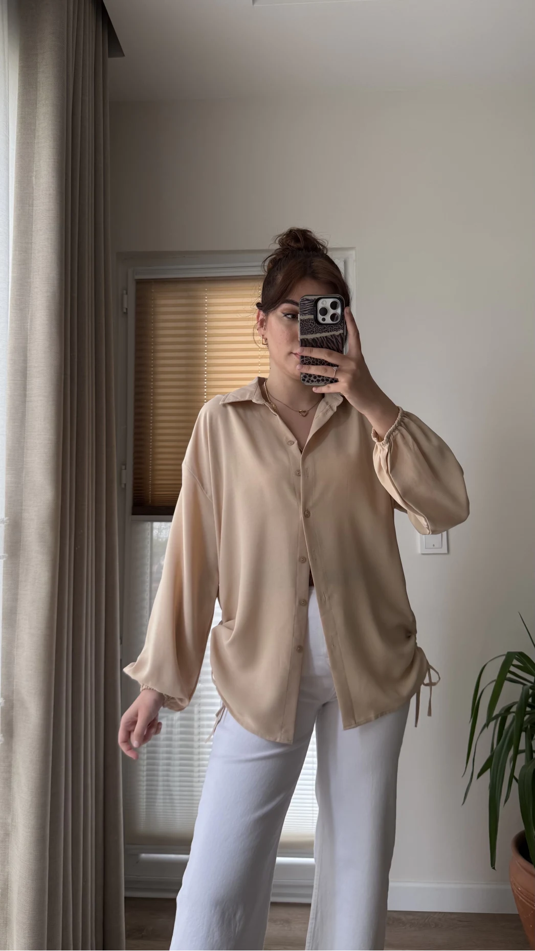 Lolo Büzgülü Gömlek Krem