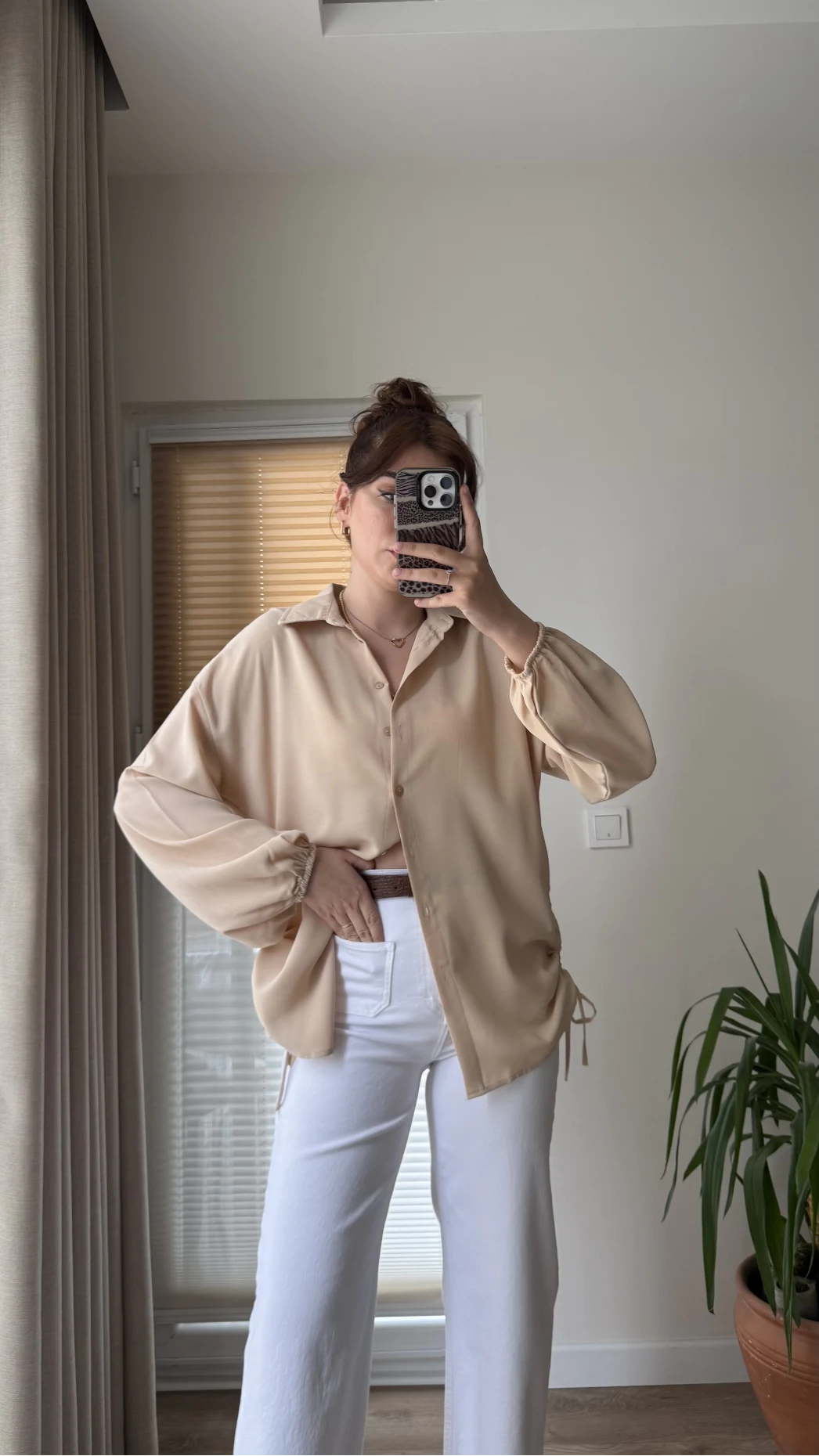 Lolo Büzgülü Gömlek Krem