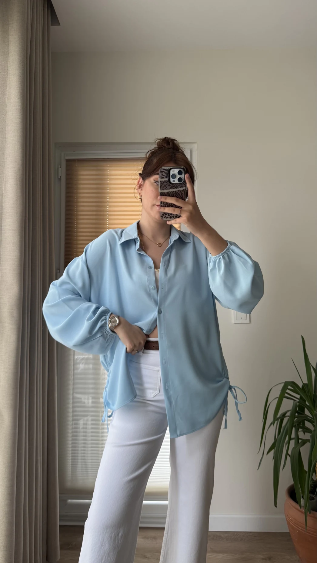 Lolo Büzgülü Gömlek Mavi