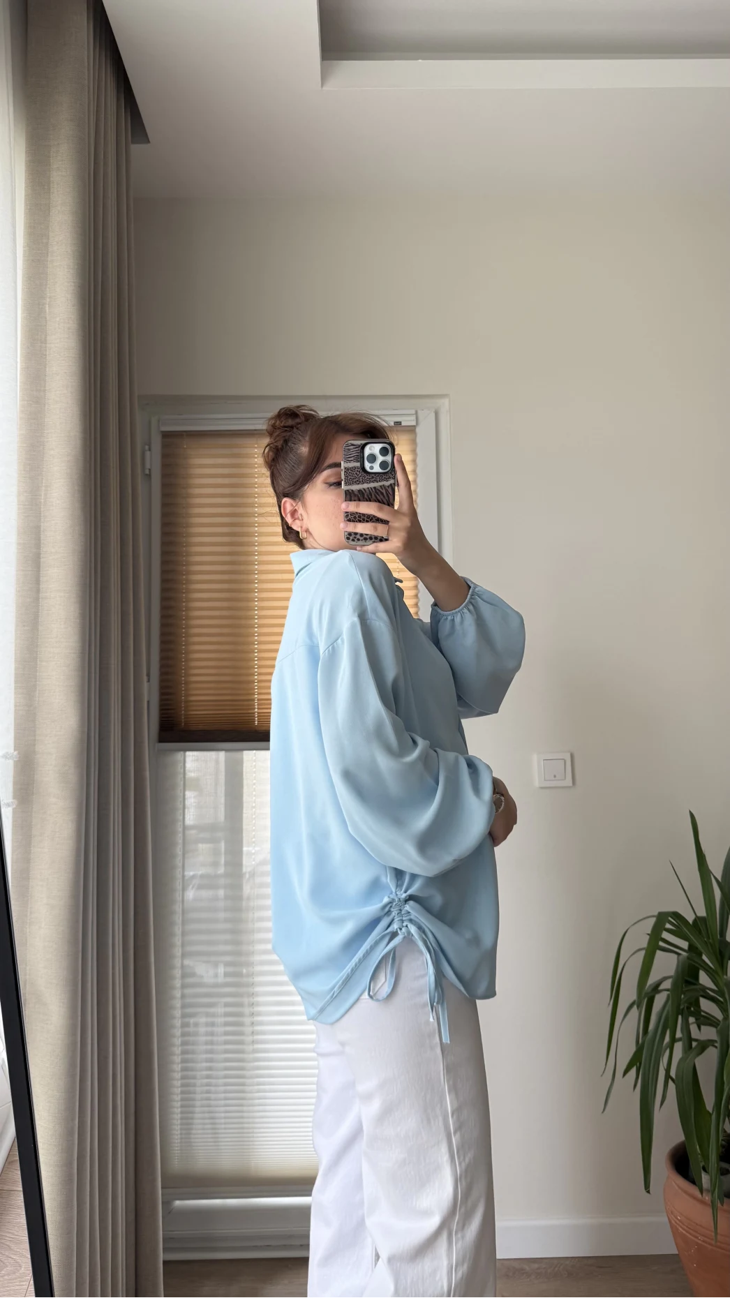 Lolo Büzgülü Gömlek Mavi