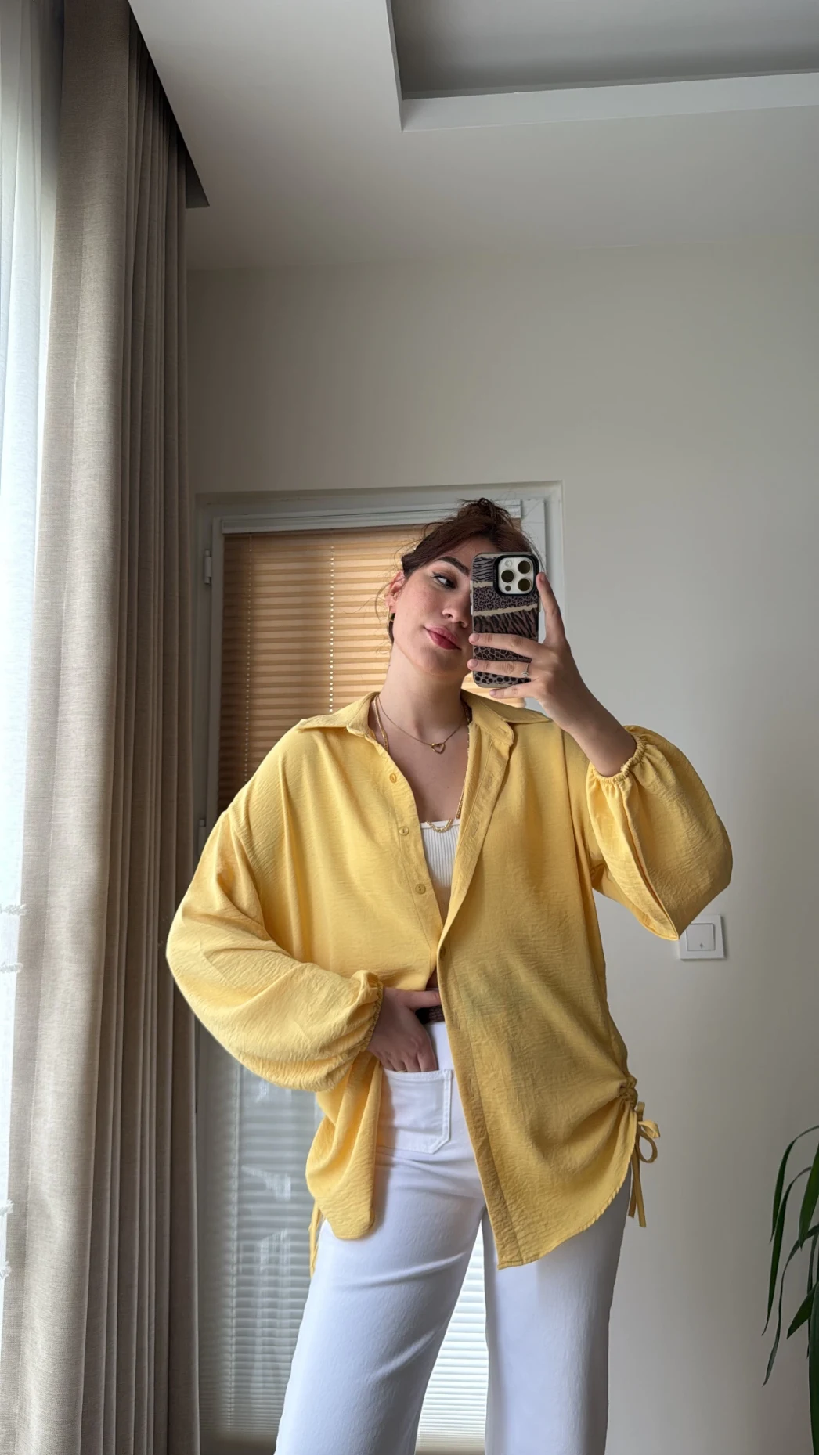 Lolo Büzgülü Gömlek Sarı