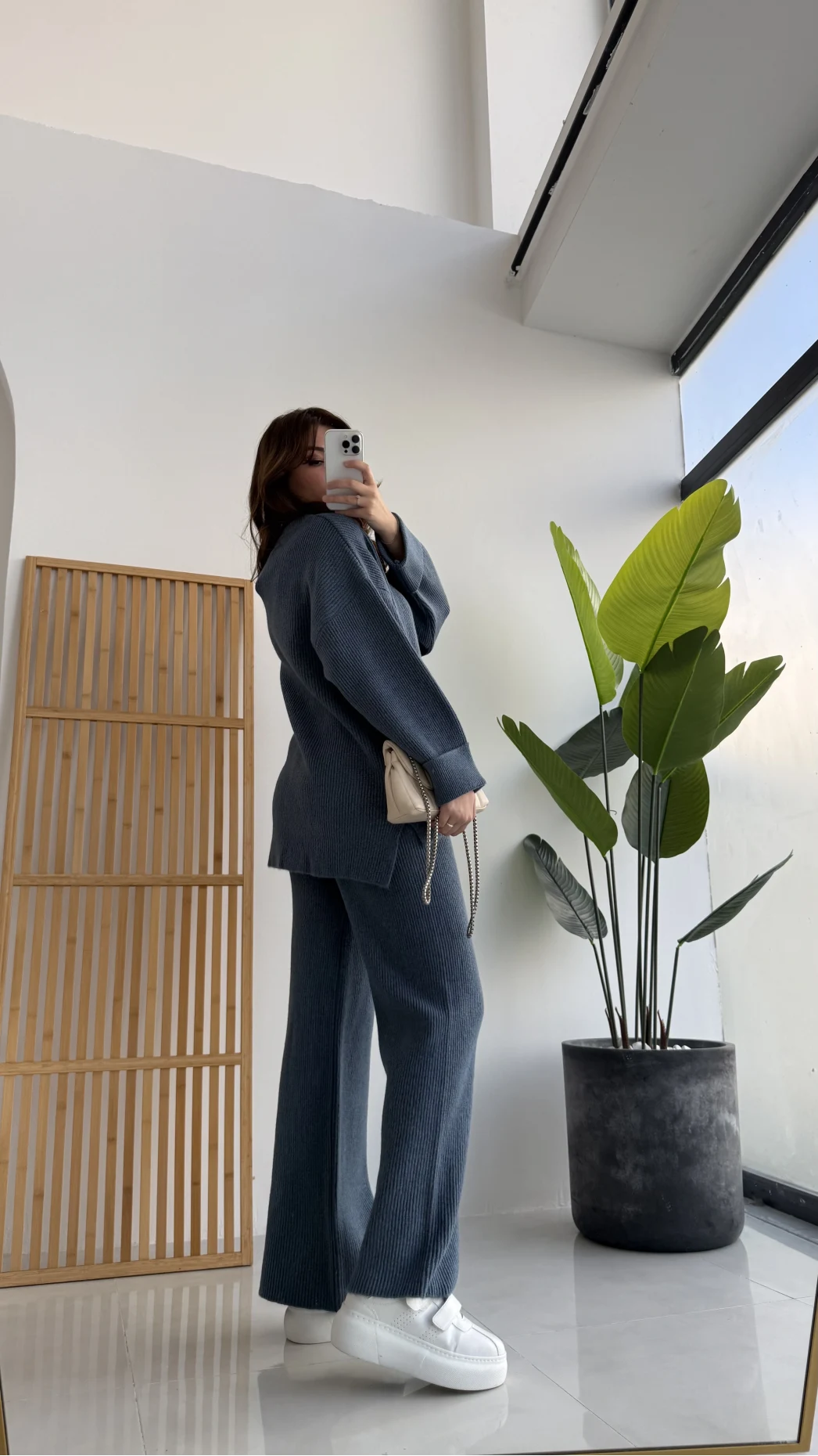 Lorenzo Bisiklet Yaka Kol Detaylı Örme Alt-Üst Takım - İndigo